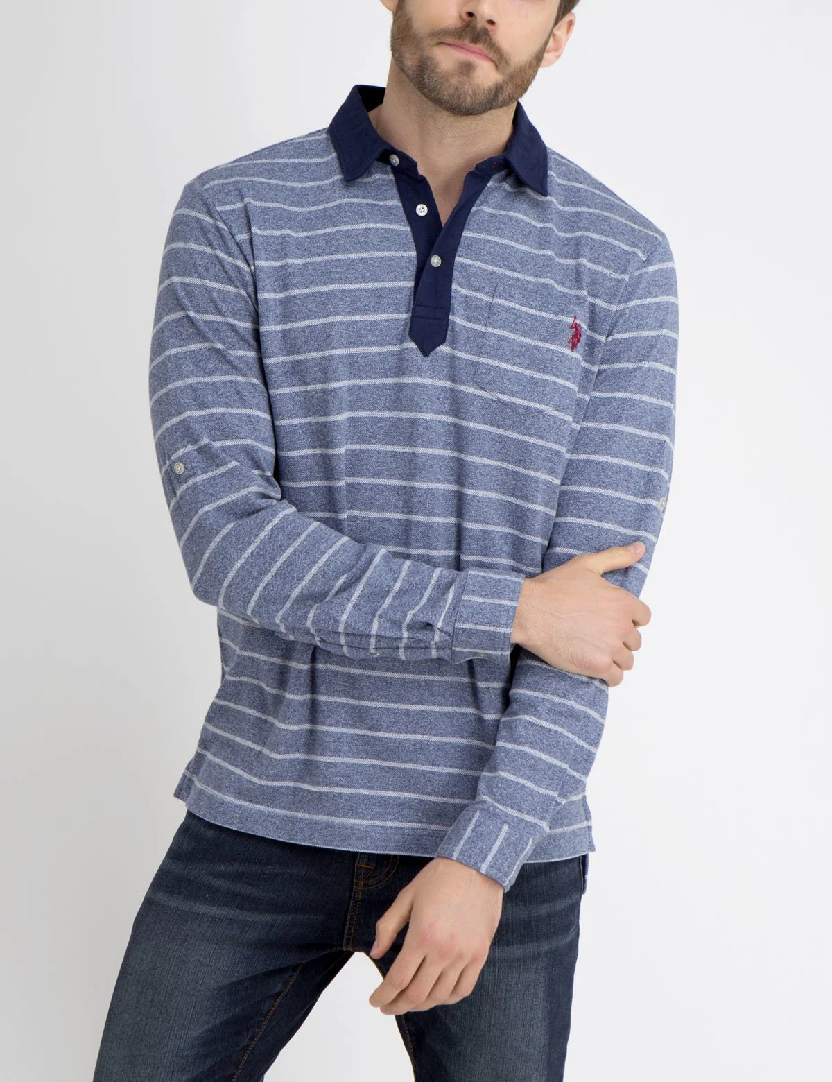 STRIPE COLLARED SHIRT WITH ROLL UP SLEEVES - Image 11
