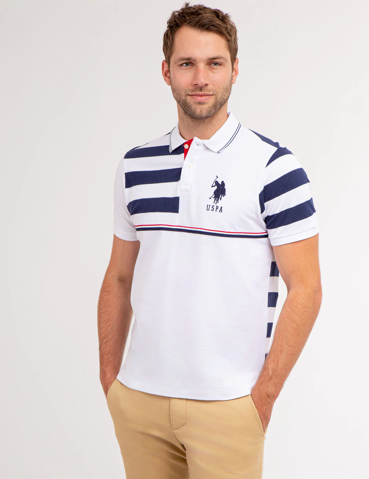 STRIPE COLORBLOCK PIQUE POLO SHIRT - Image 6