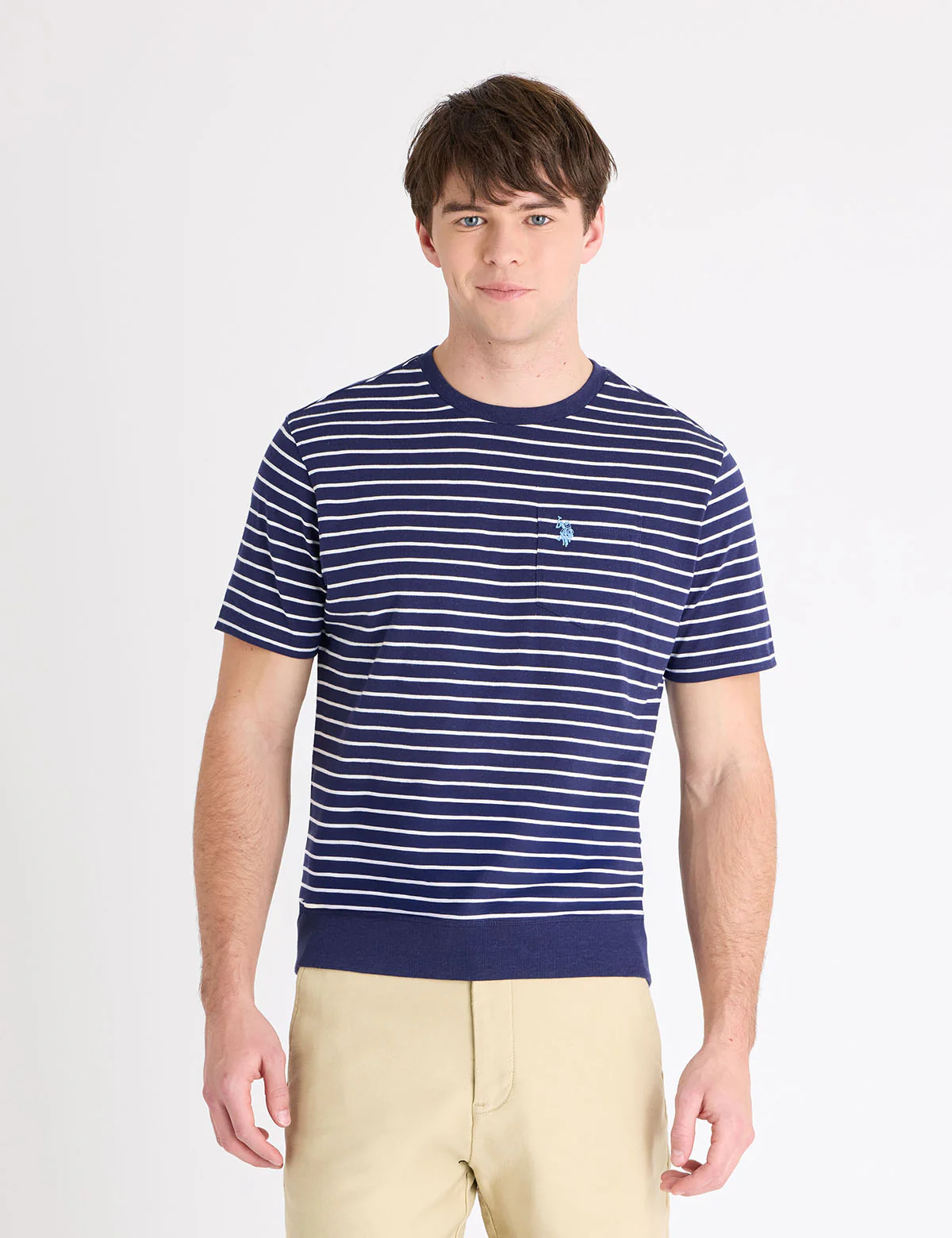 STRIPE JERSEY POCKET KNIT T-SHIRT WITH RIB BOTTOM - Image 2
