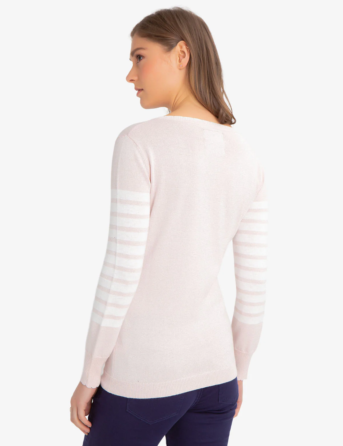 STRIPED LUREX V-NECK SWEATER - Image 12