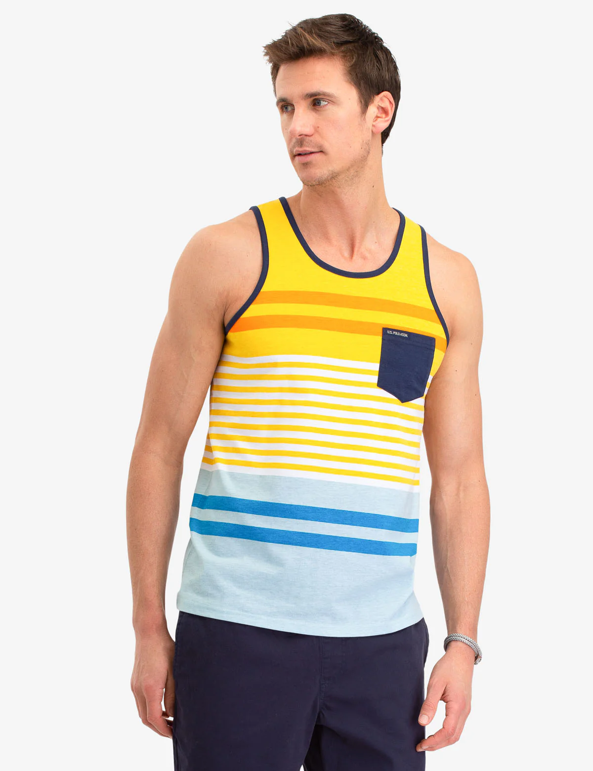 STRIPE PATCH POCKET TANK