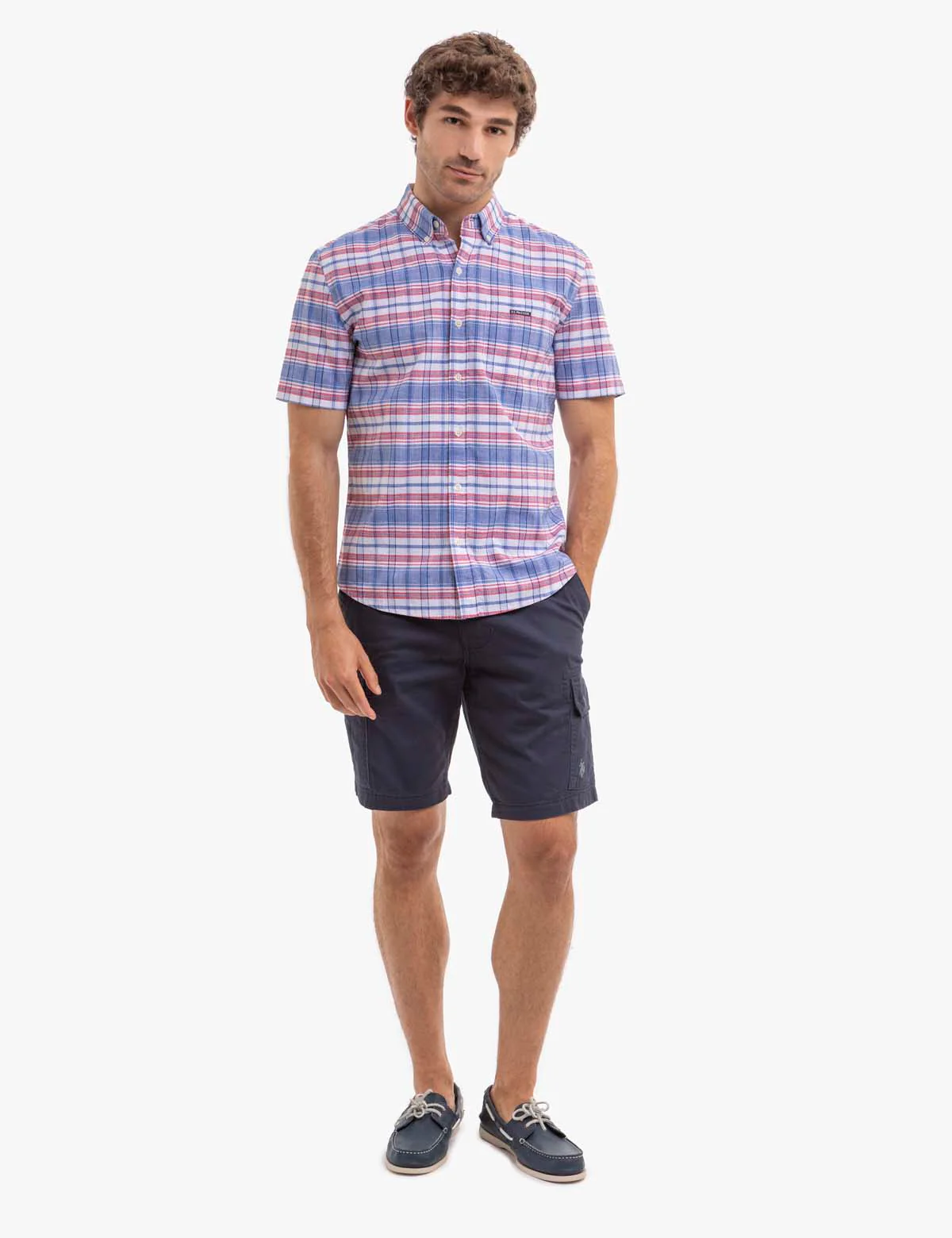 STRIPE SLUB POPLIN SHORT SLEEVE WOVEN SHIRT - Image 2