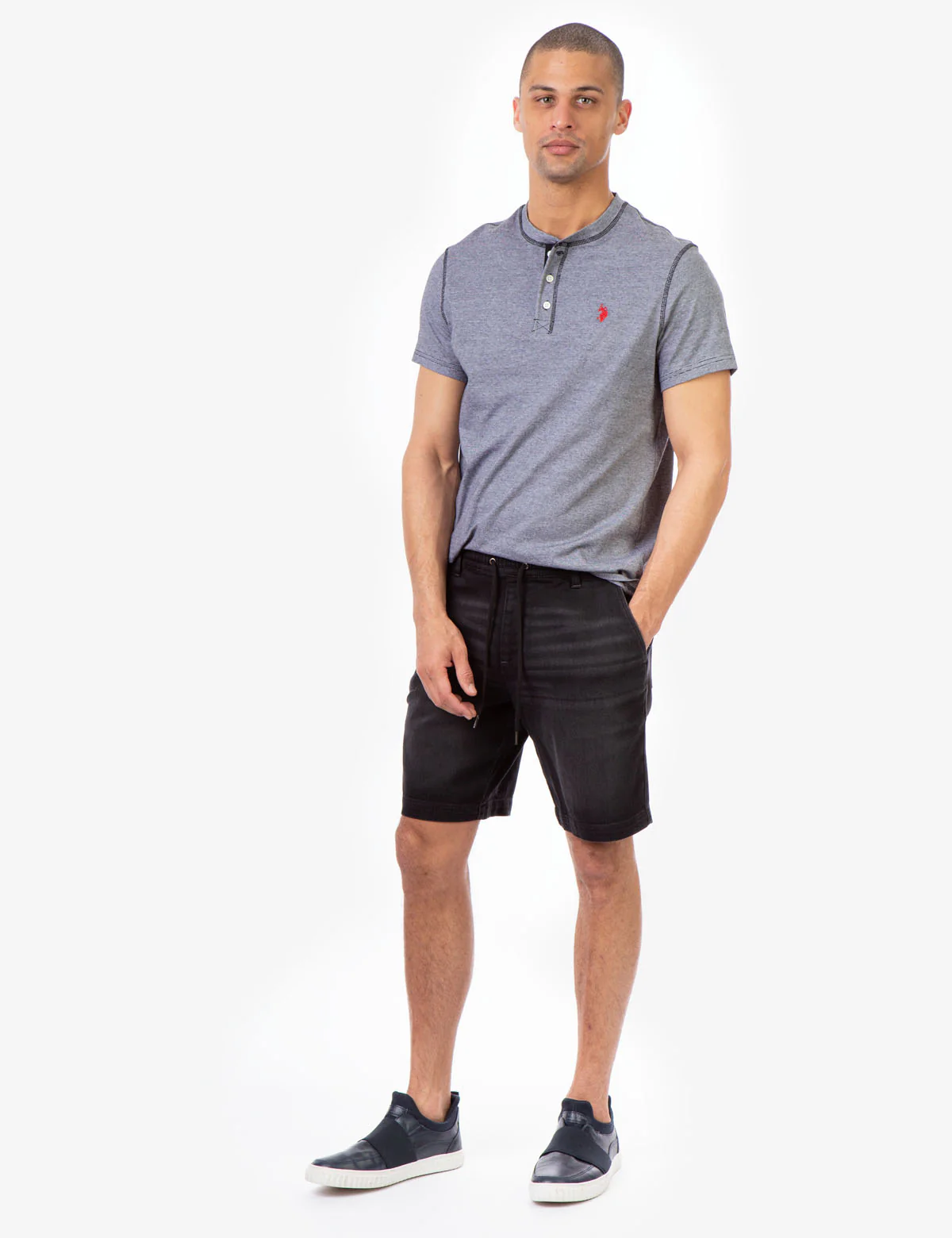 STRIPE SLUB SHORT SLEEVE JERSEY HENLEY - Image 6