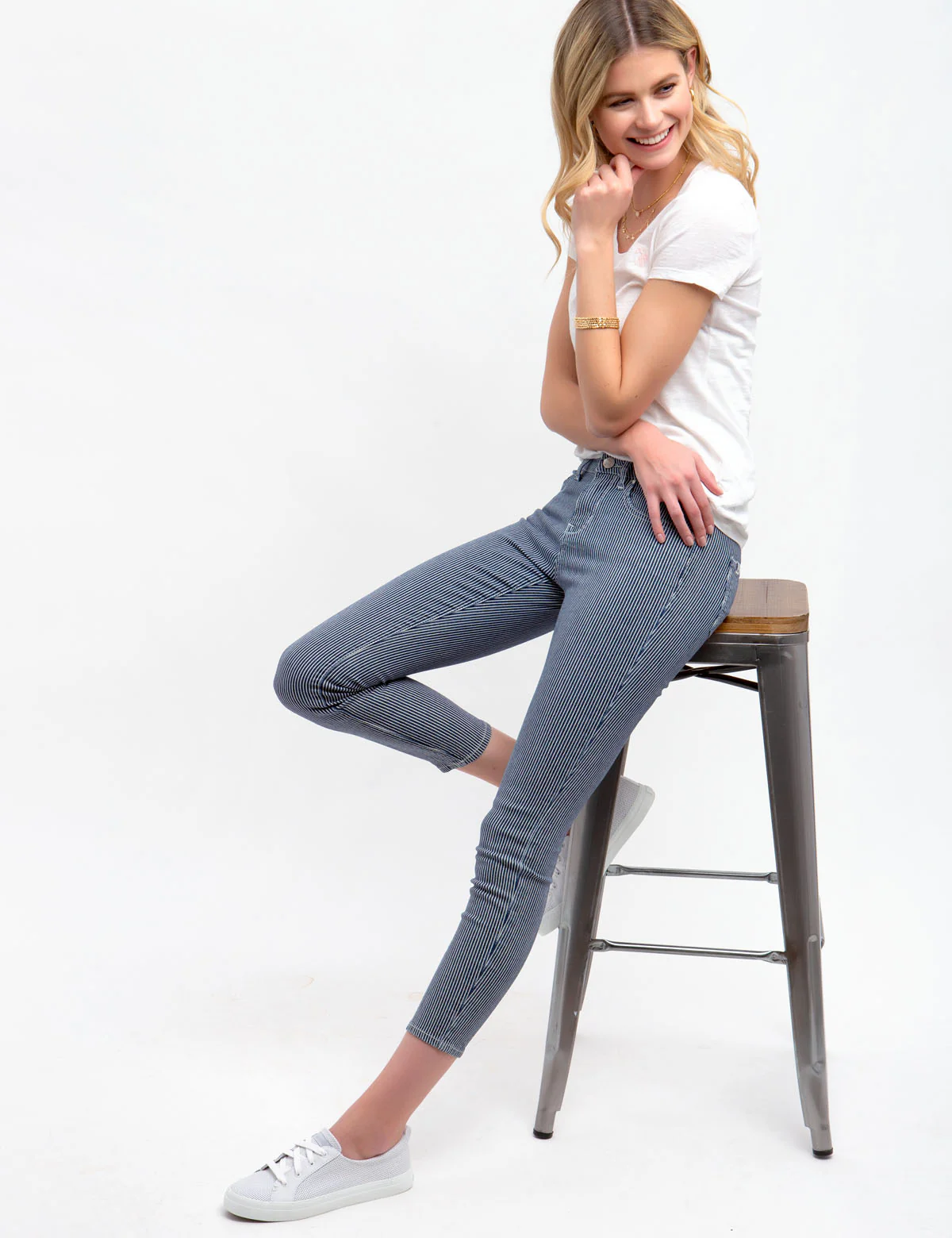 STRIPED SUPER SKINNY JEANS - Image 7