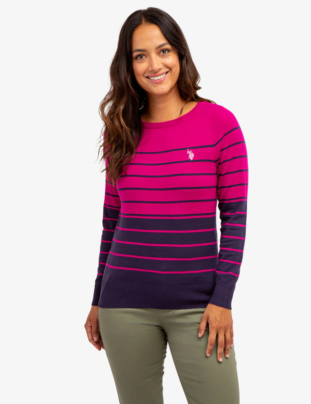 STRIPED BOAT NECK SWEATER