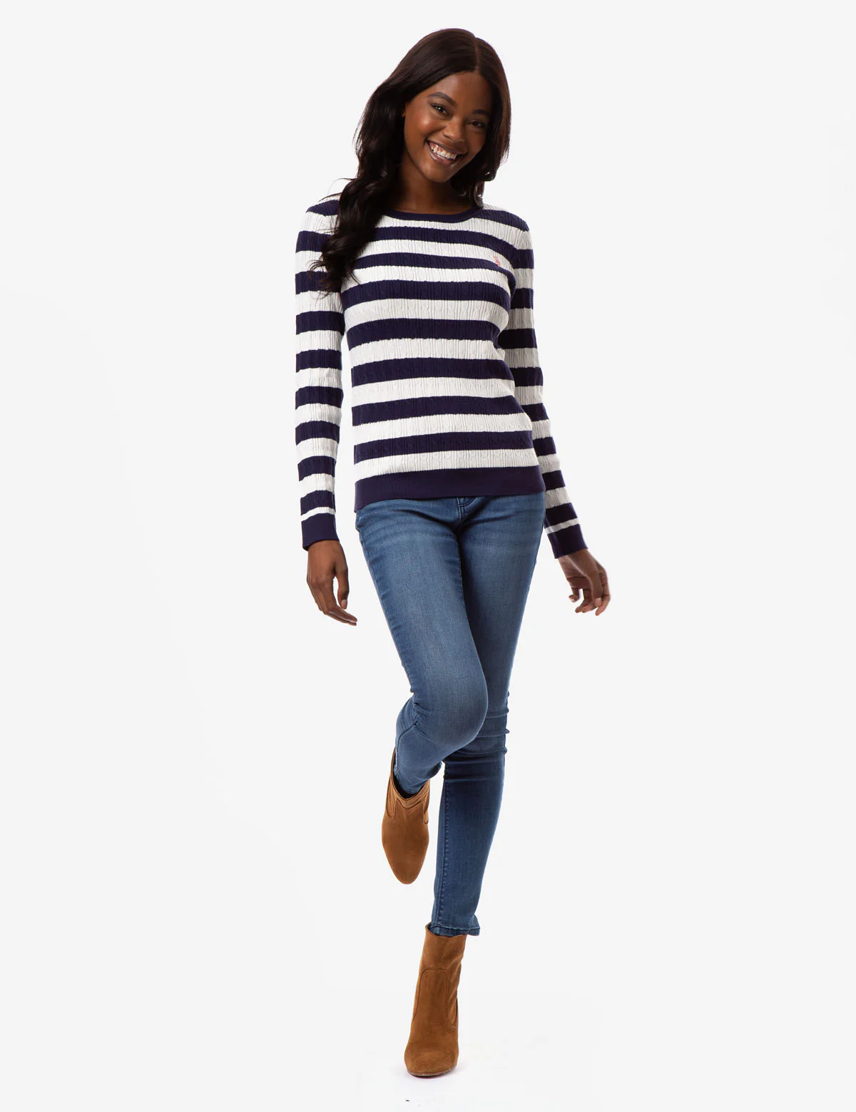 STRIPED CABLE KNIT SWEATER - Image 5