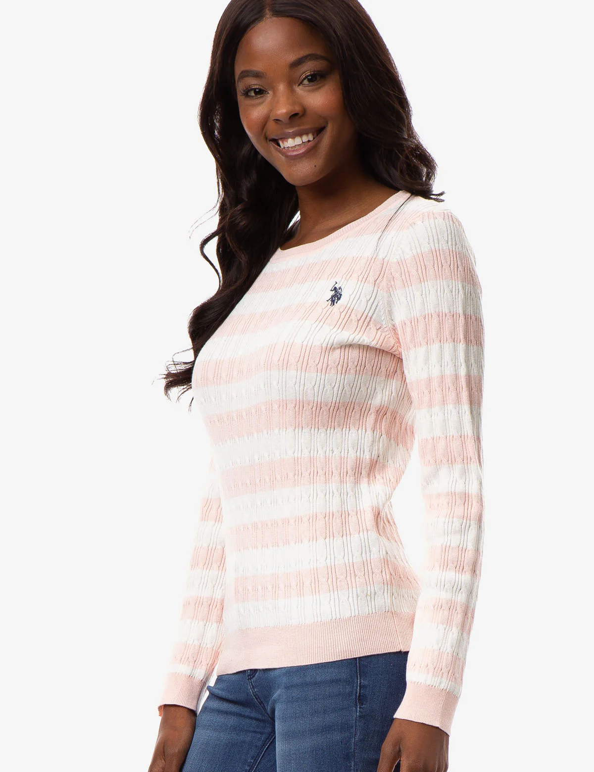 STRIPED CABLE KNIT SWEATER - Image 8