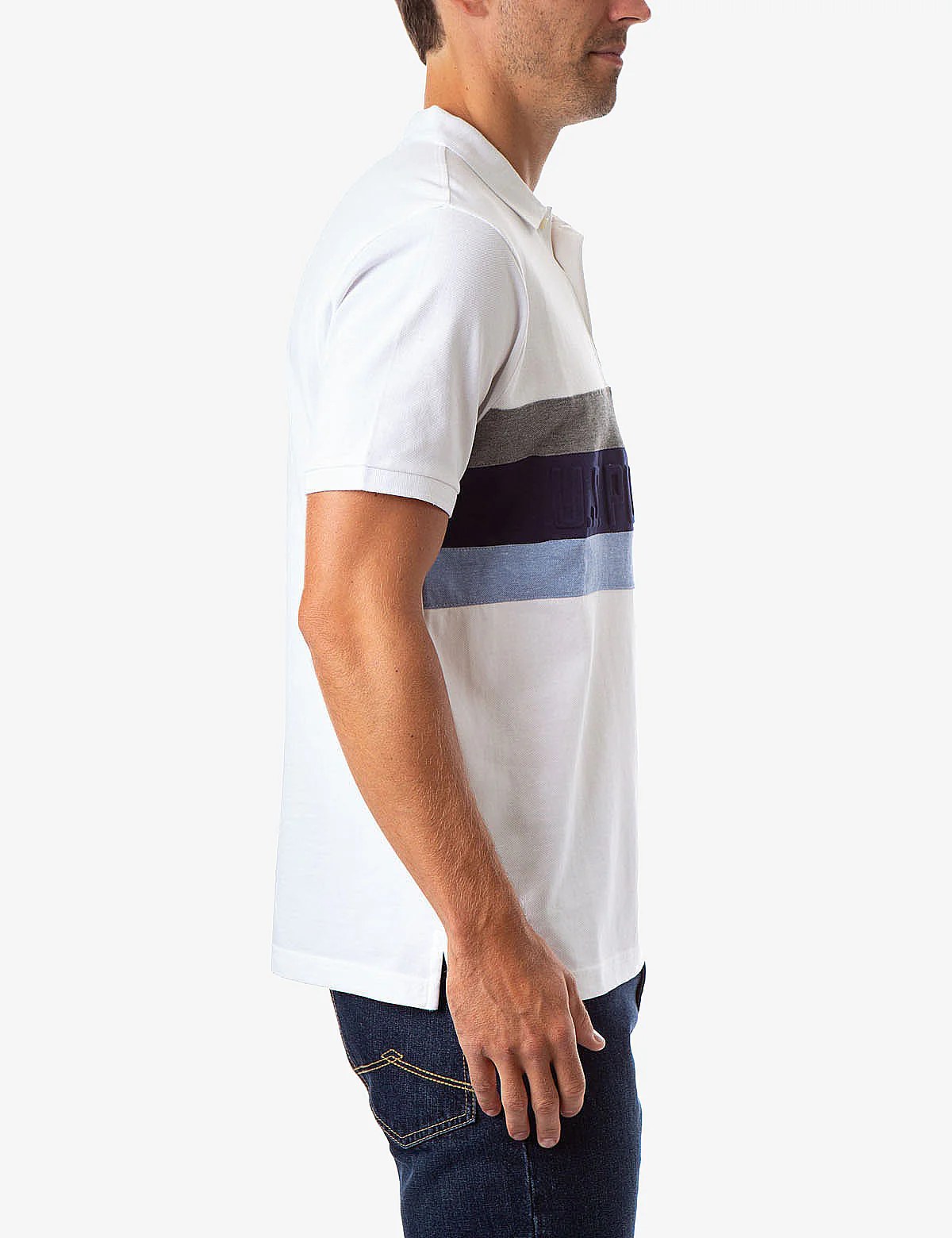 STRIPED EMBOSSED POLO SHIRT - Image 2