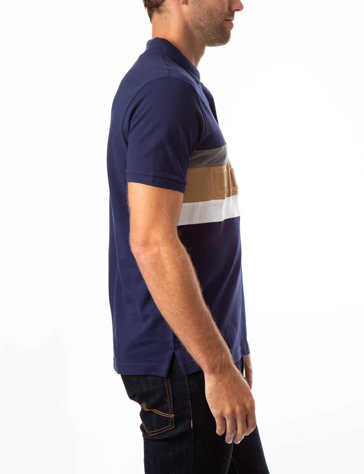 STRIPED EMBOSSED POLO SHIRT - Image 5