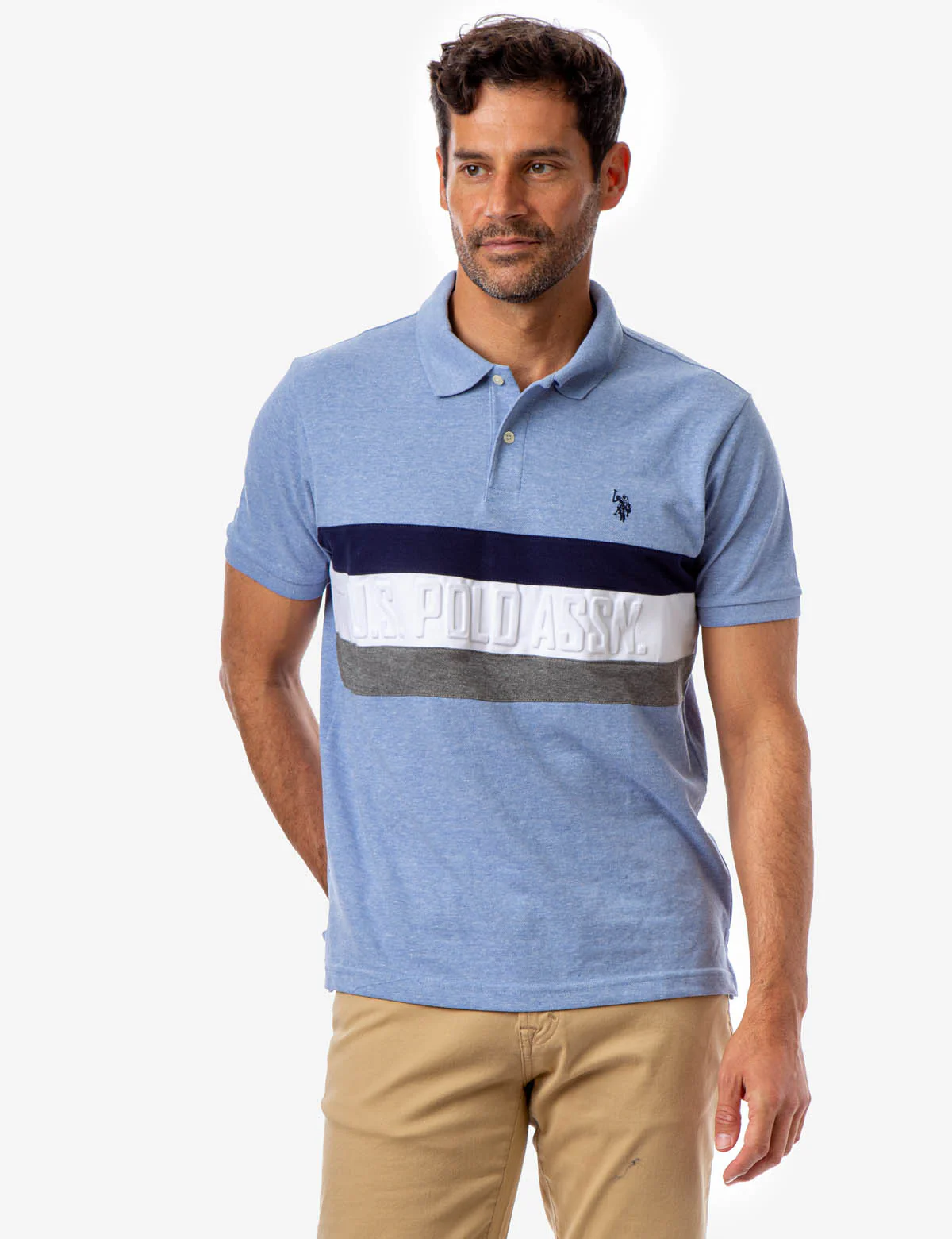 STRIPED EMBOSSED POLO SHIRT - Image 8