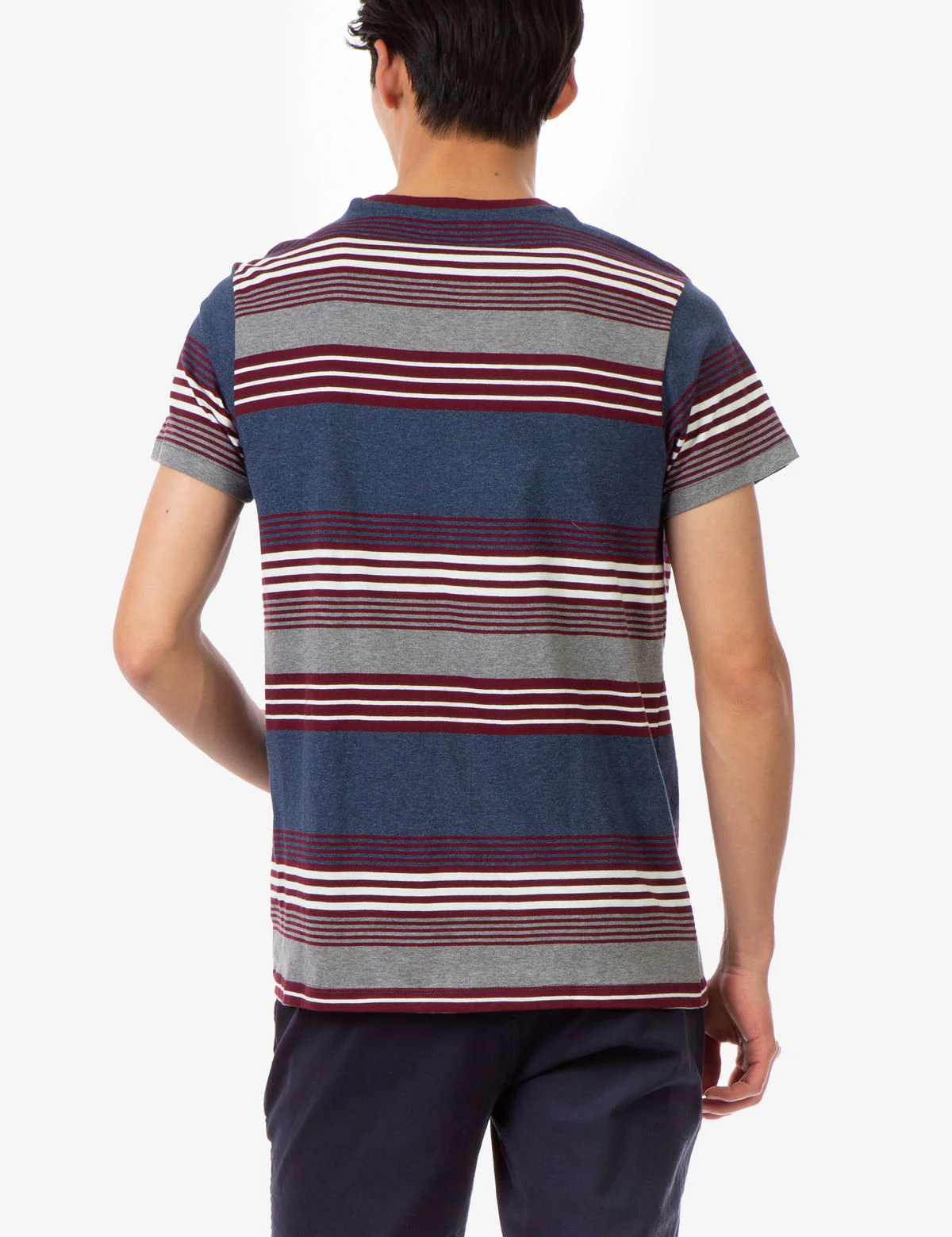 STRIPE HEATHER CREW NECK T-SHIRT - Image 10