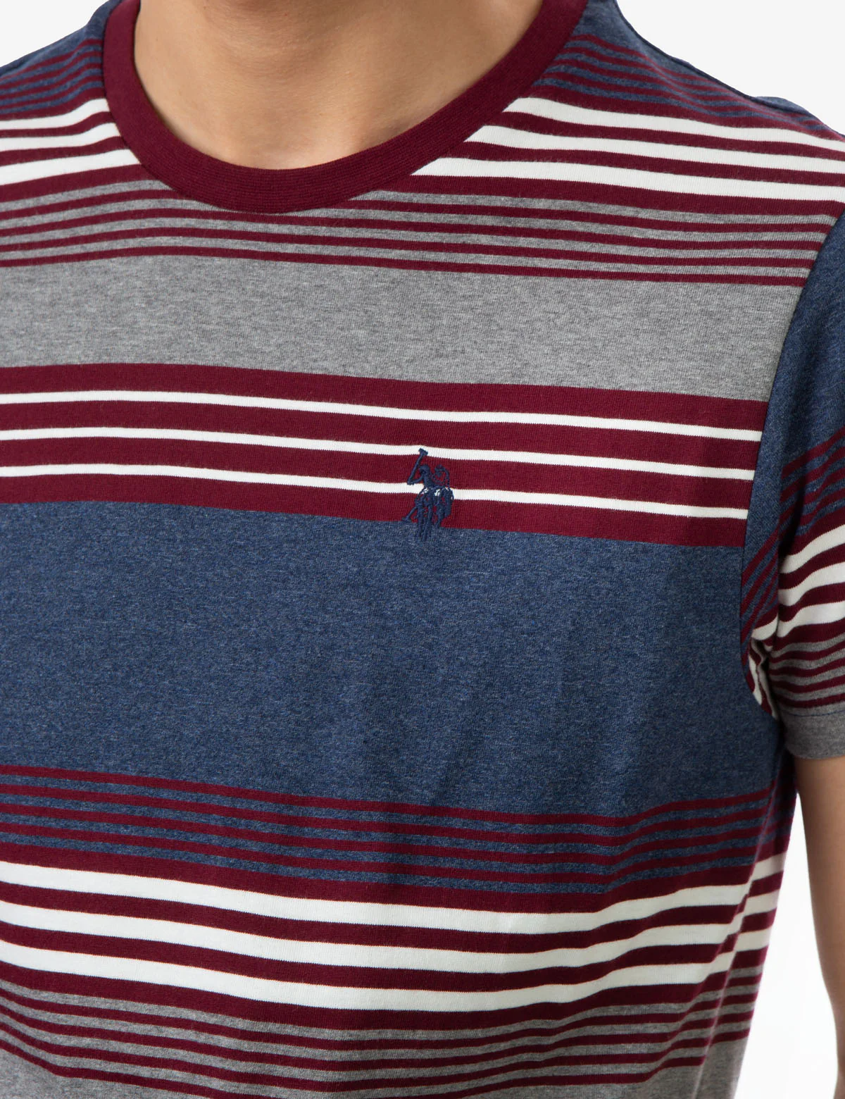 STRIPE HEATHER CREW NECK T-SHIRT - Image 12