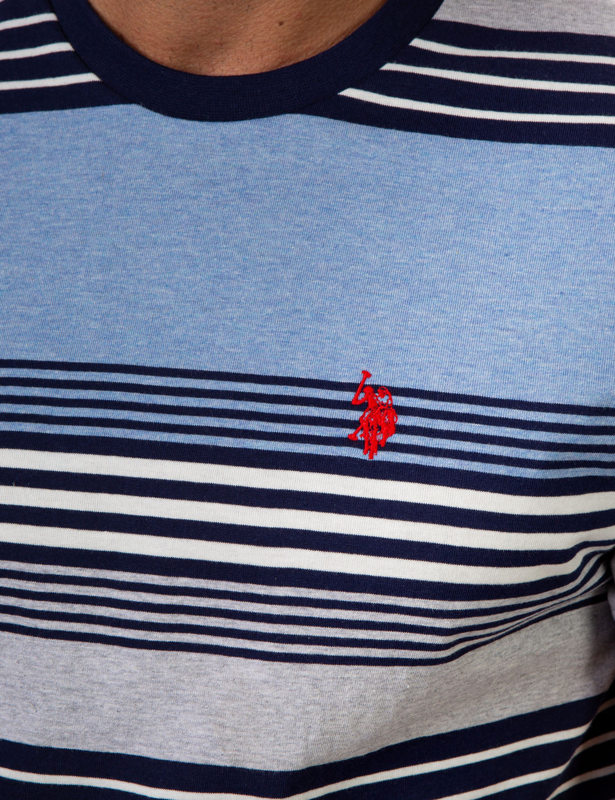 STRIPE HEATHER CREW NECK T-SHIRT - Image 18