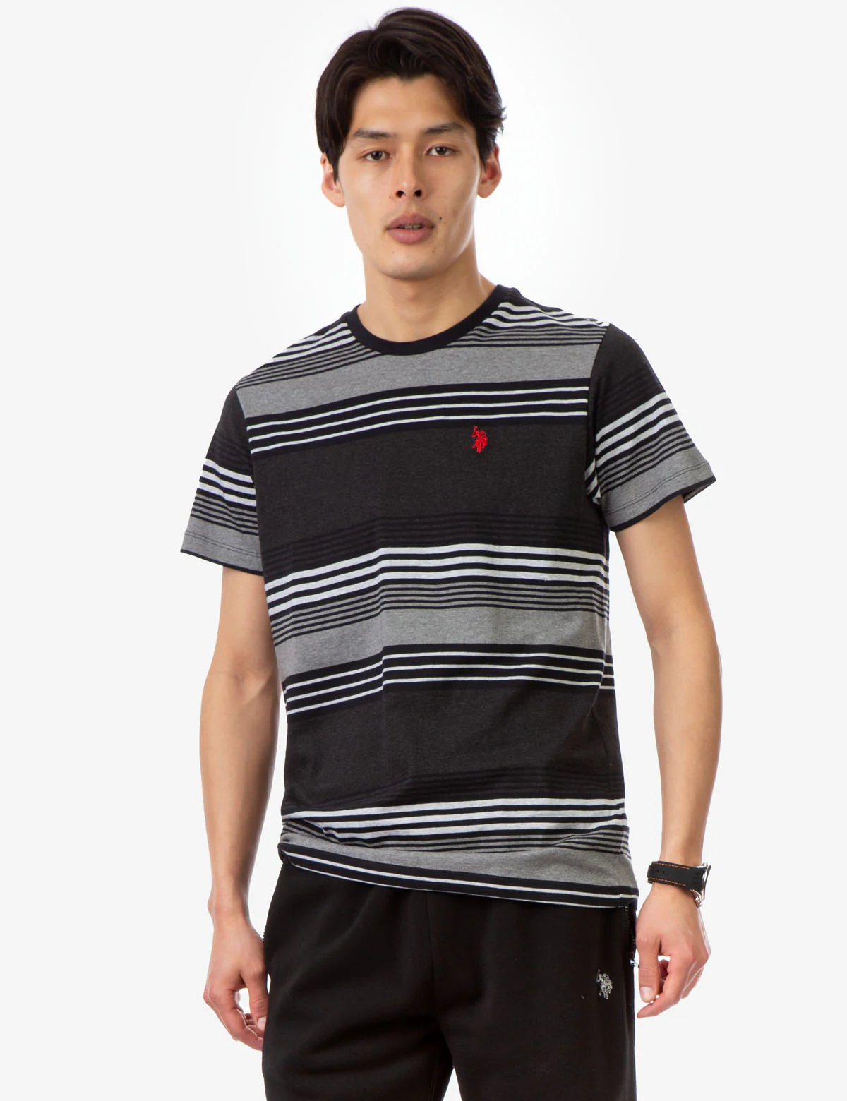 STRIPE HEATHER CREW NECK T-SHIRT - Image 6