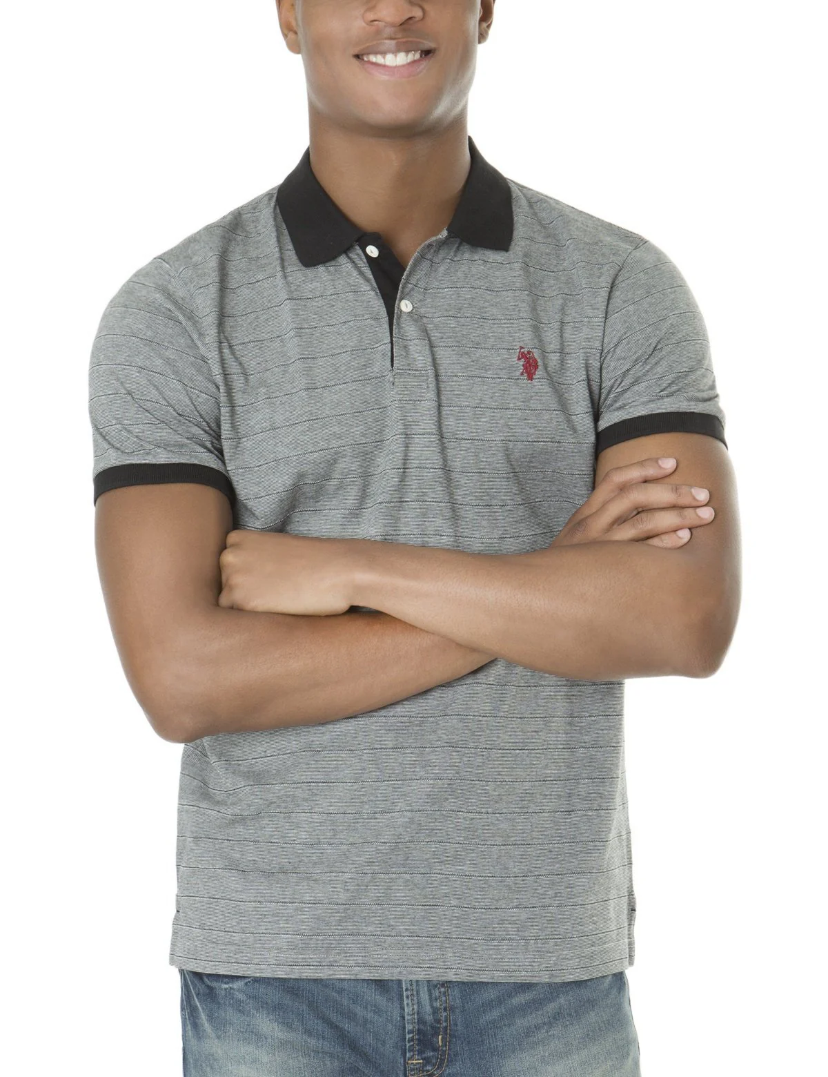 STRIPED JACQUARD POLO SHIRT