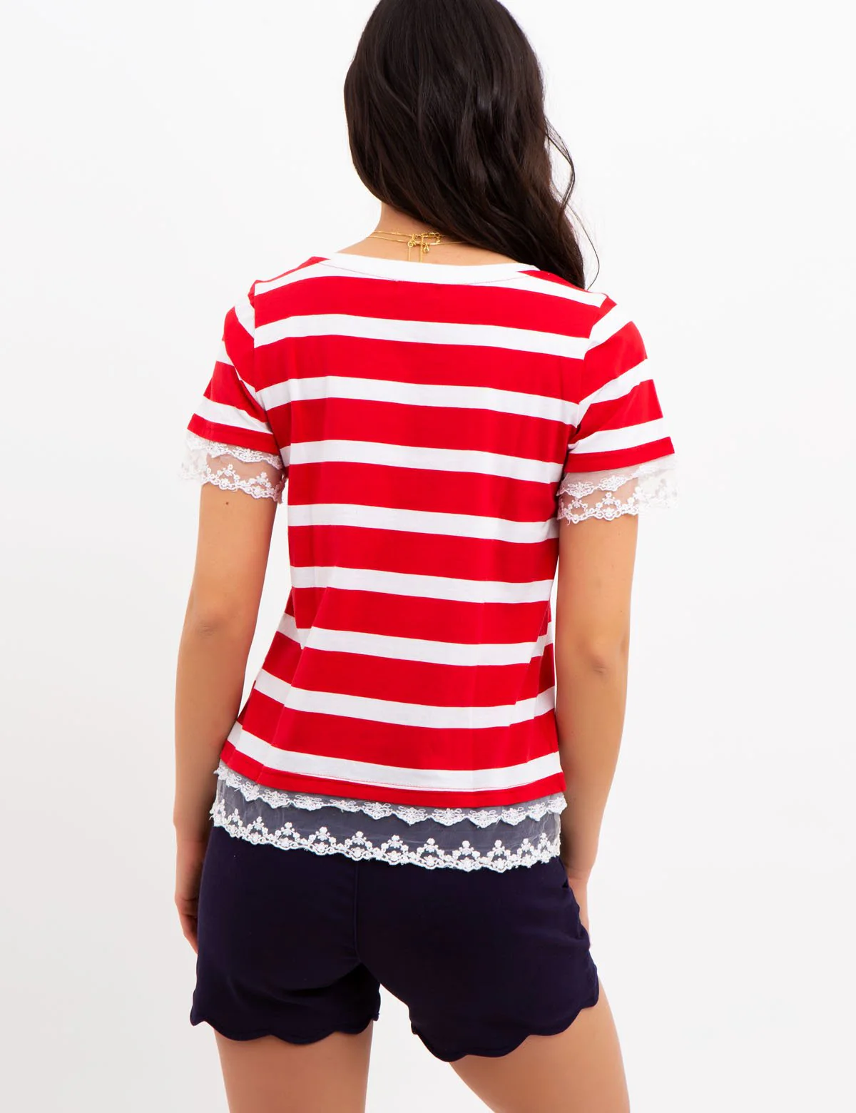 STRIPED LACE TRIM TOP - Image 14