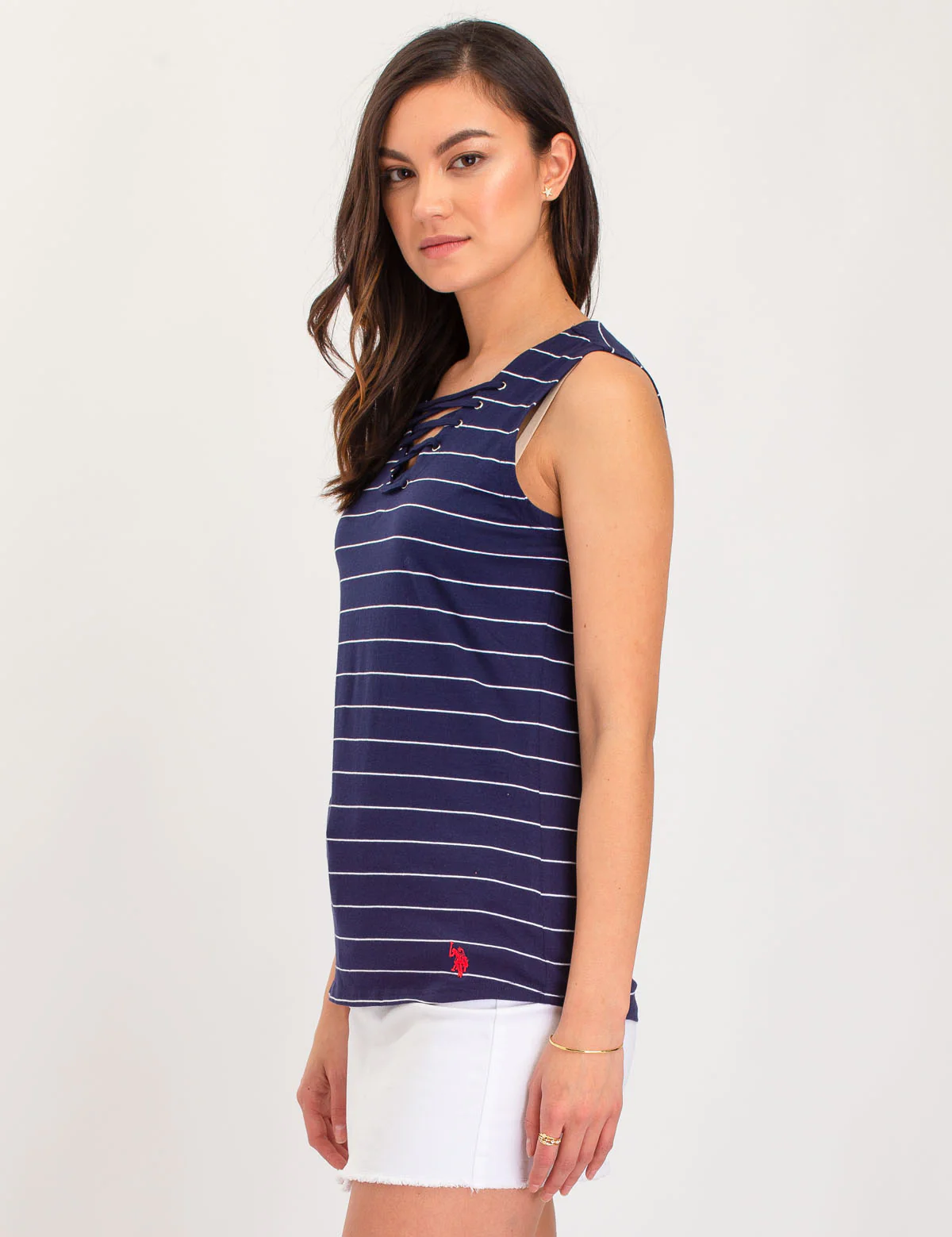 STRIPED LACE UP TOP - Image 6
