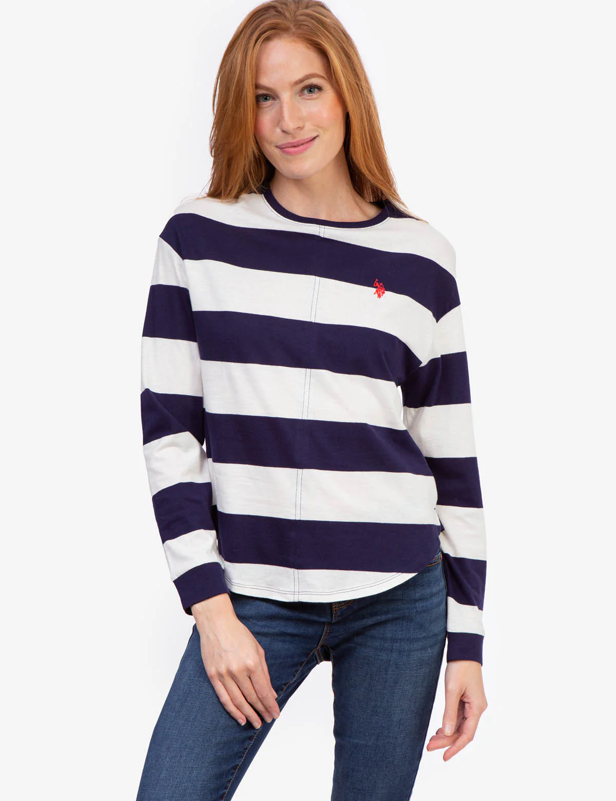 STRIPED LONG SLEEVE CREW NECK TOP - Image 5