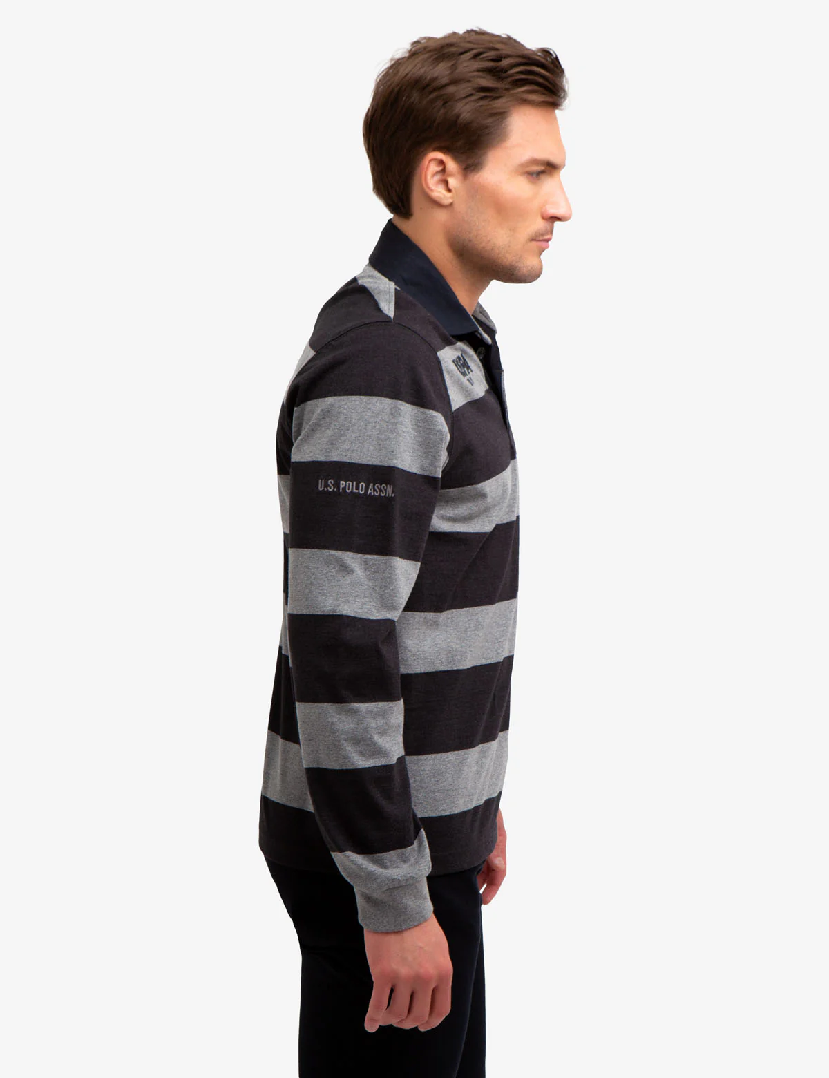 STRIPED LONG SLEEVE POLO SHIRT - Image 3