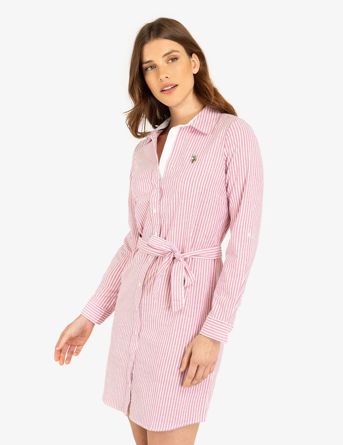 STRIPED MULTI-COLORED LOGO OXFORD DRESS - Image 3