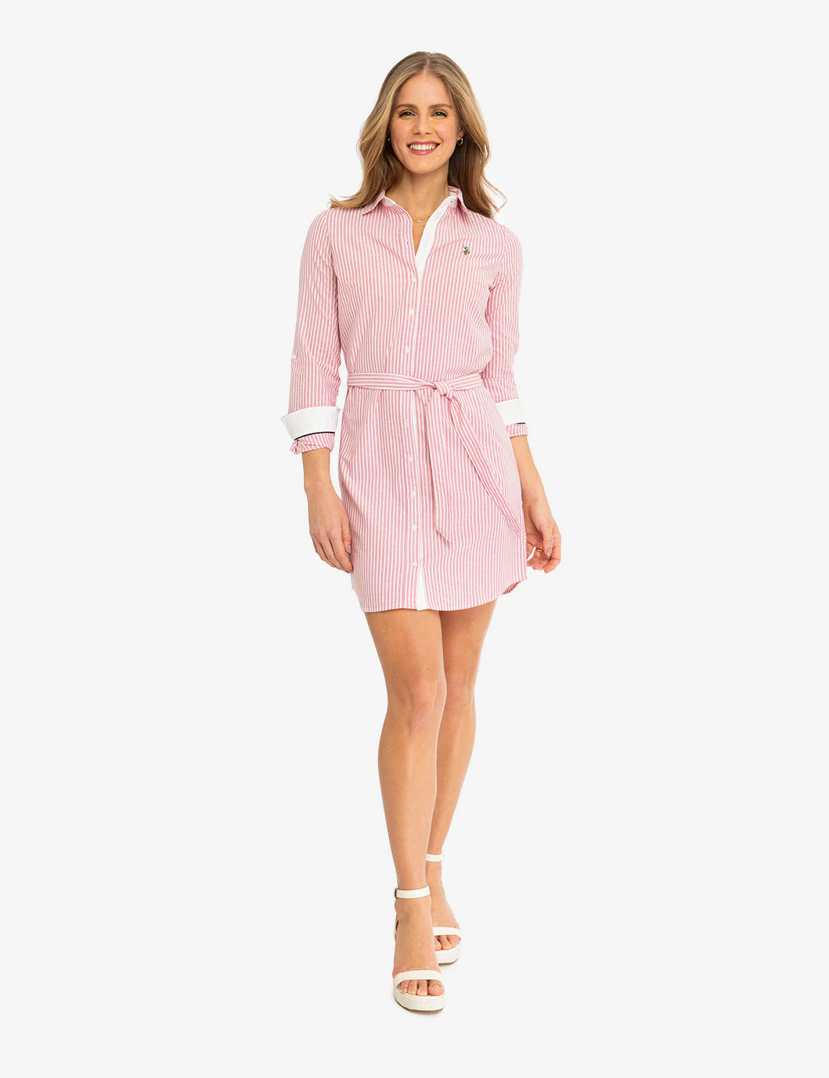 STRIPED MULTI-COLORED LOGO OXFORD DRESS - Image 6