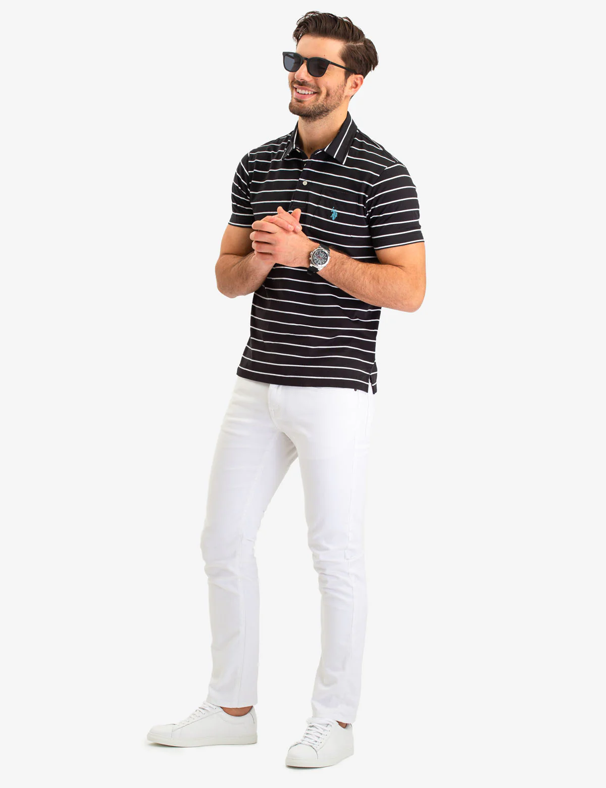 STRIPED POCKET POLO SHIRT - Image 6