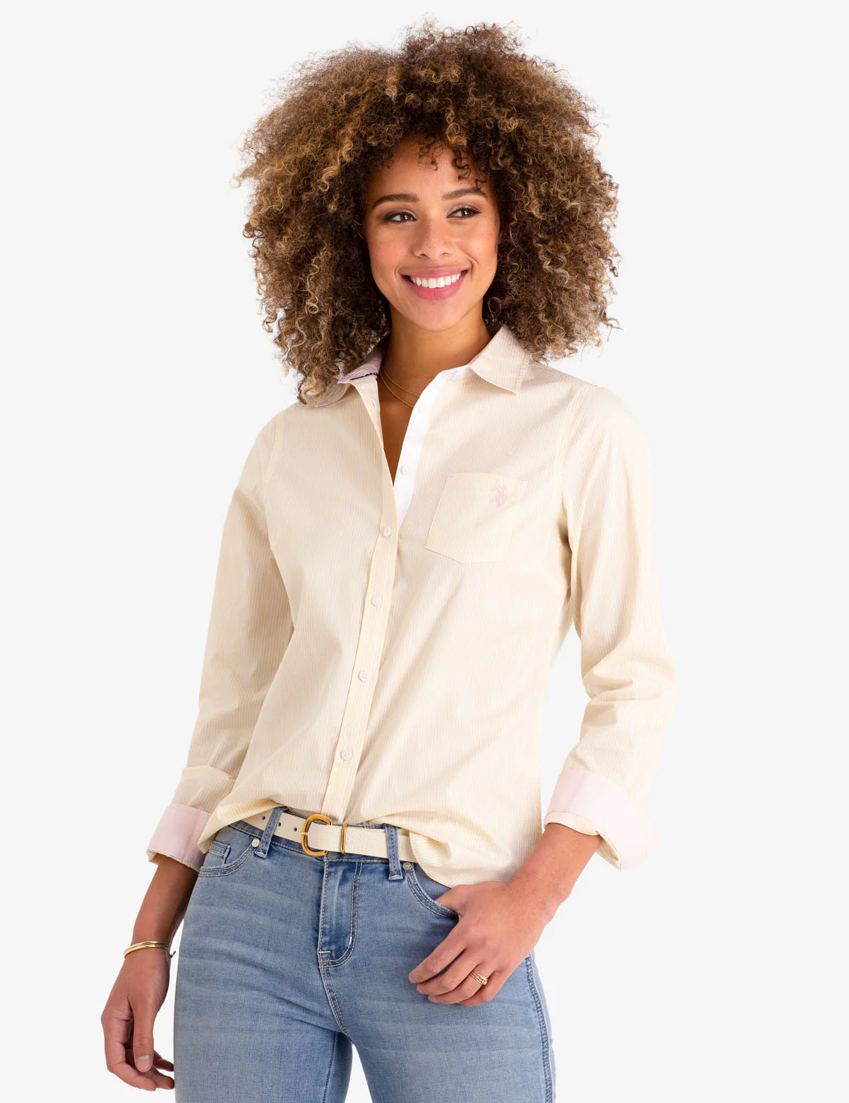 STRIPED POPLIN LONG SLEEVE SHIRT