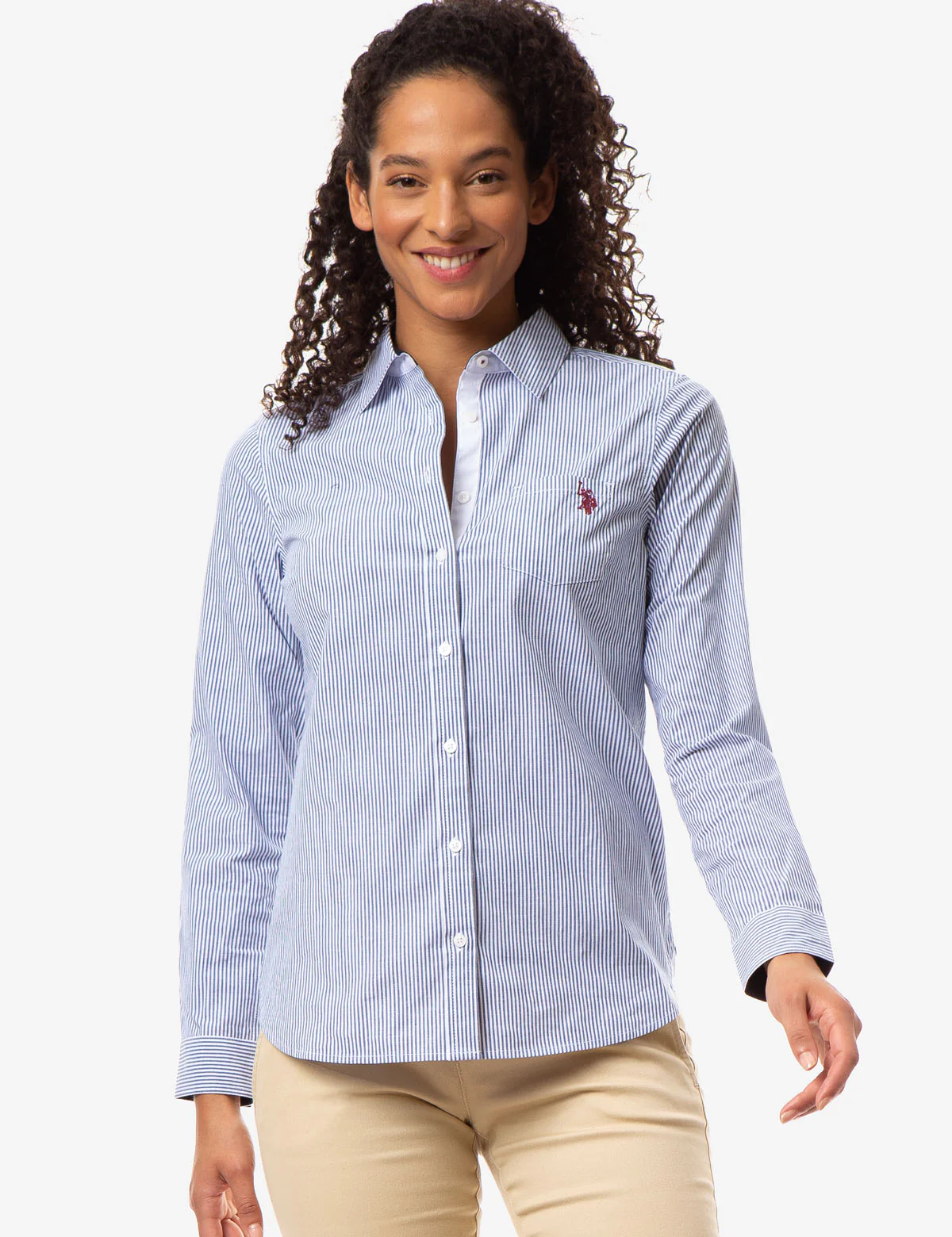 STRIPED POPLIN LONG SLEEVE SHIRT