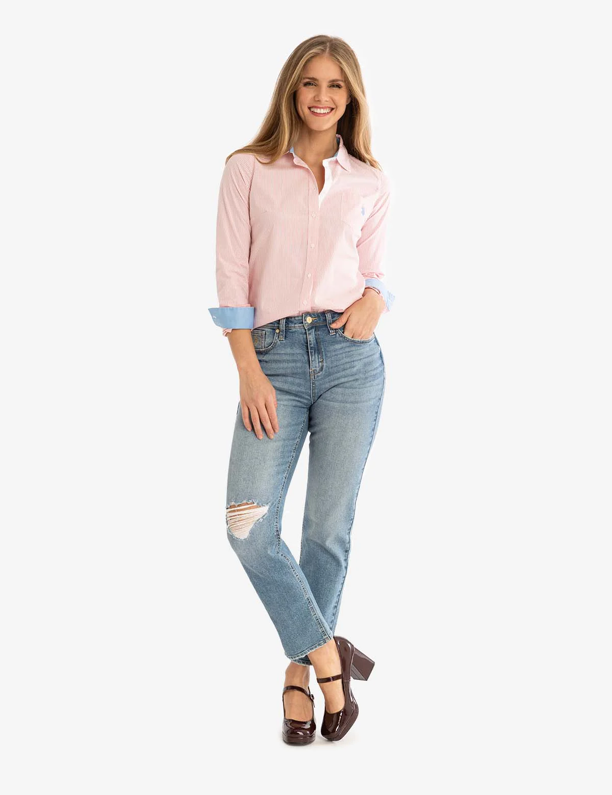 STRIPED POPLIN LONG SLEEVE SHIRT - Image 12