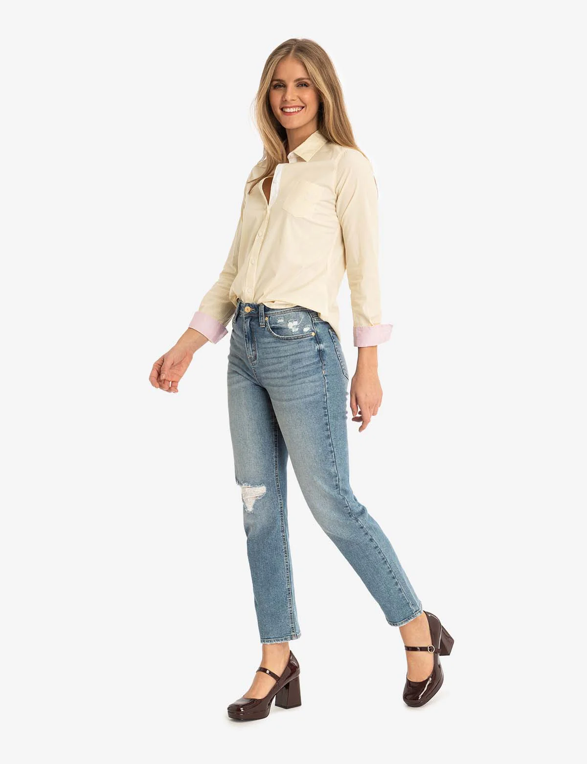 STRIPED POPLIN LONG SLEEVE SHIRT - Image 2