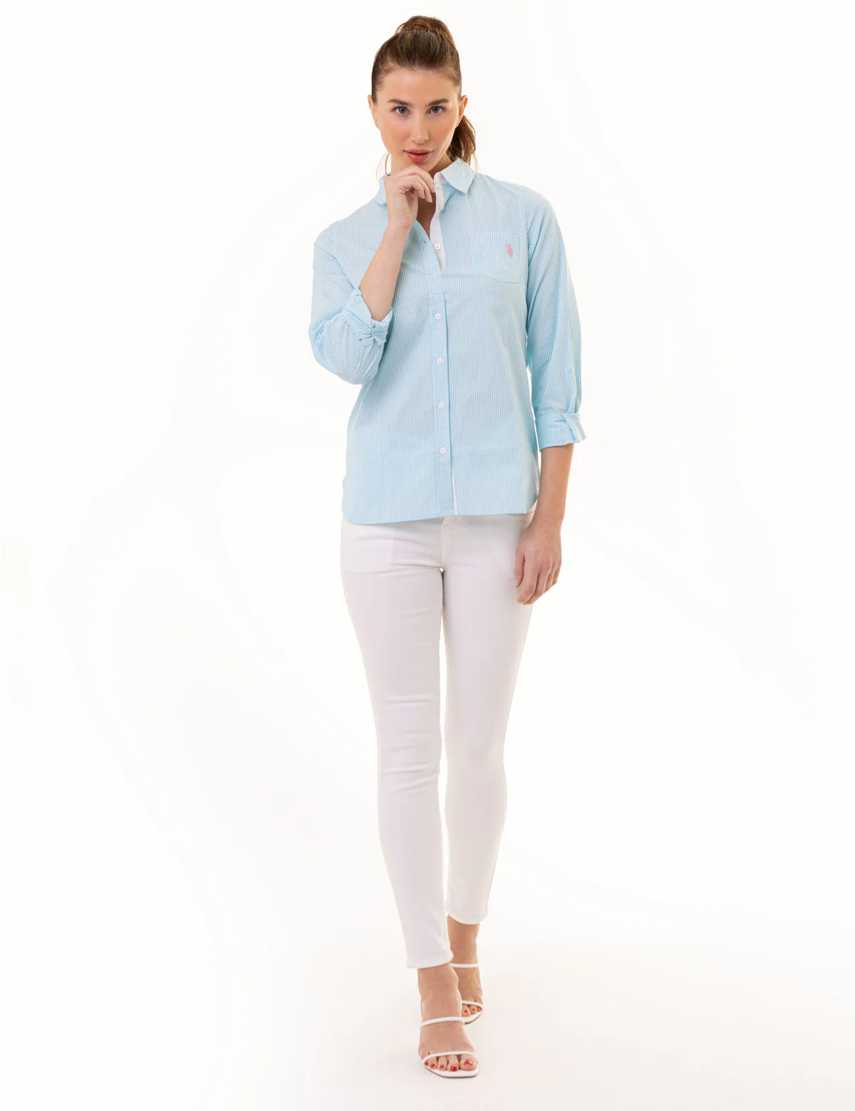 STRIPED POPLIN LONG SLEEVE SHIRT - Image 2