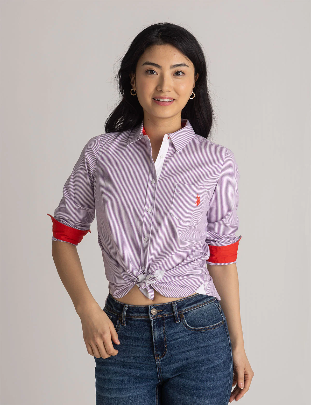 STRIPED POPLIN LONG SLEEVE SHIRT - Image 11