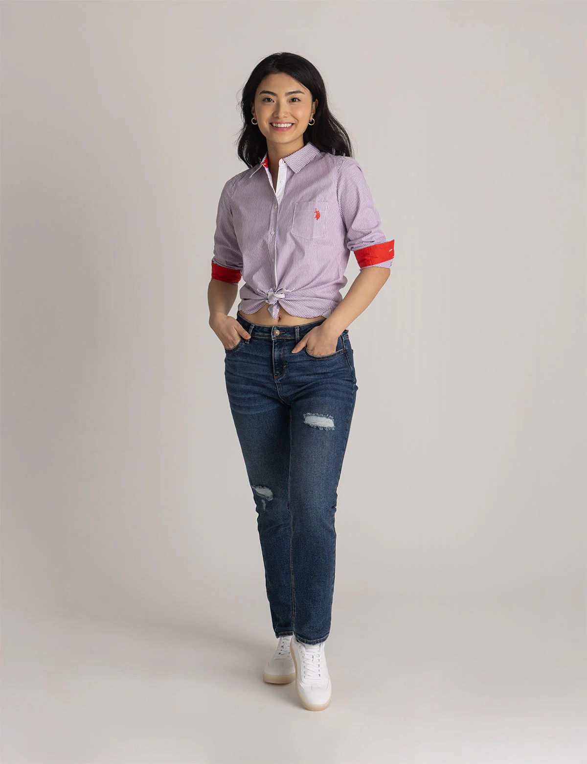 STRIPED POPLIN LONG SLEEVE SHIRT - Image 12