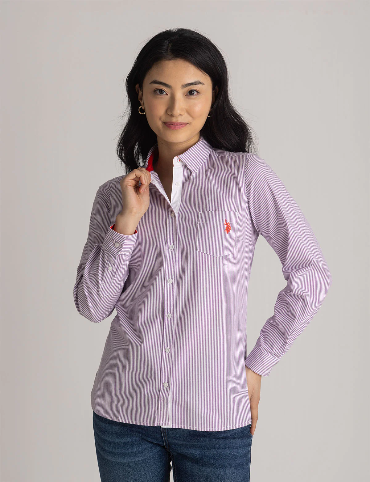 STRIPED POPLIN LONG SLEEVE SHIRT - Image 13