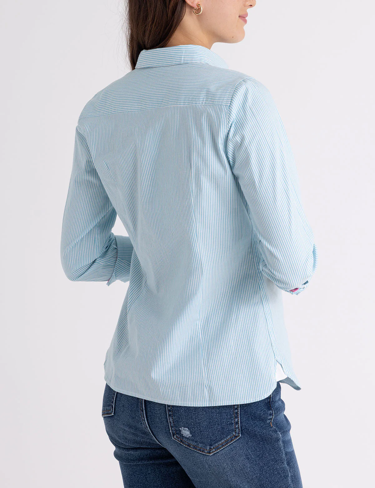 STRIPED POPLIN LONG SLEEVE SHIRT - Image 7