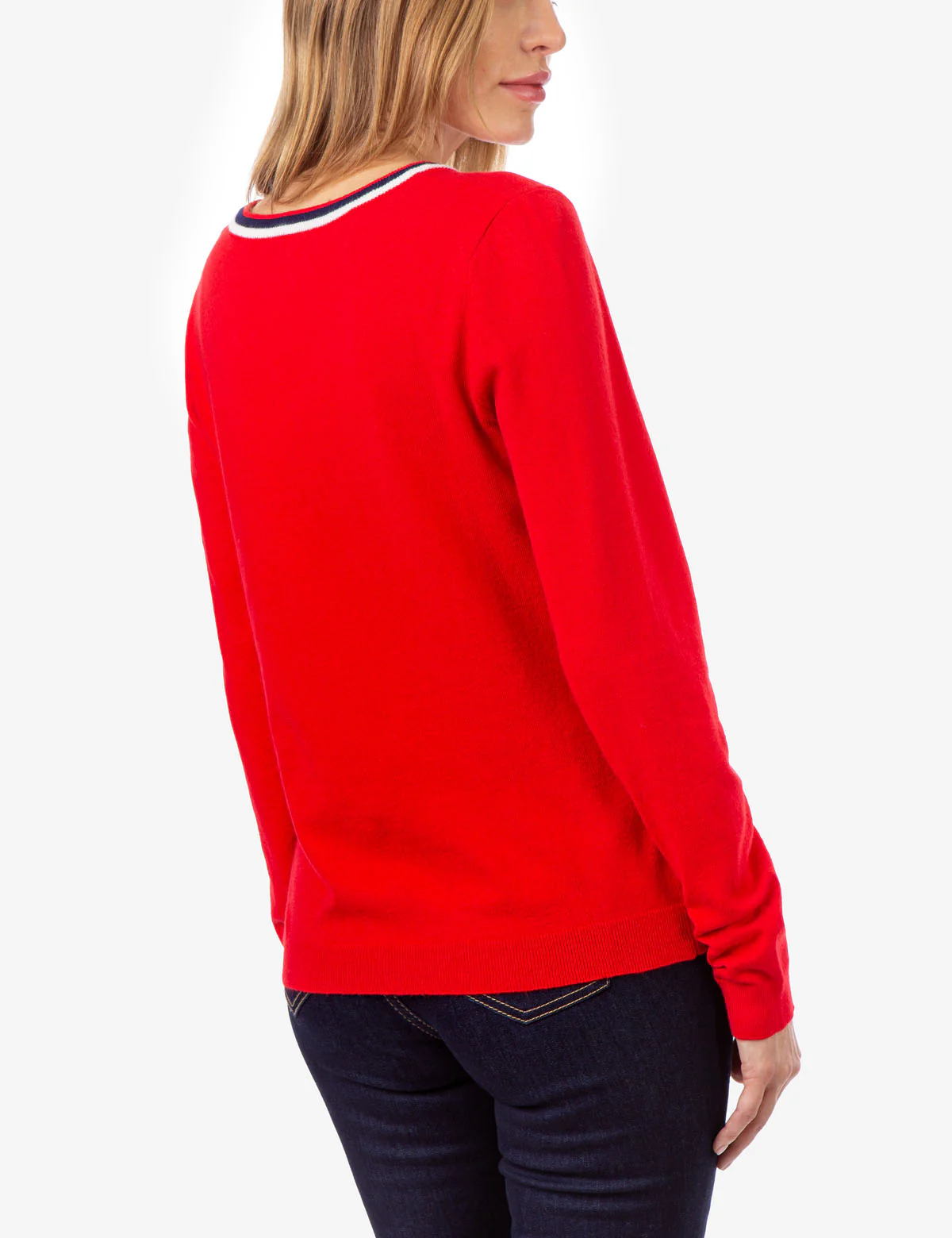 STRIPED RIB KNIT V-NECK SWEATER - Image 3