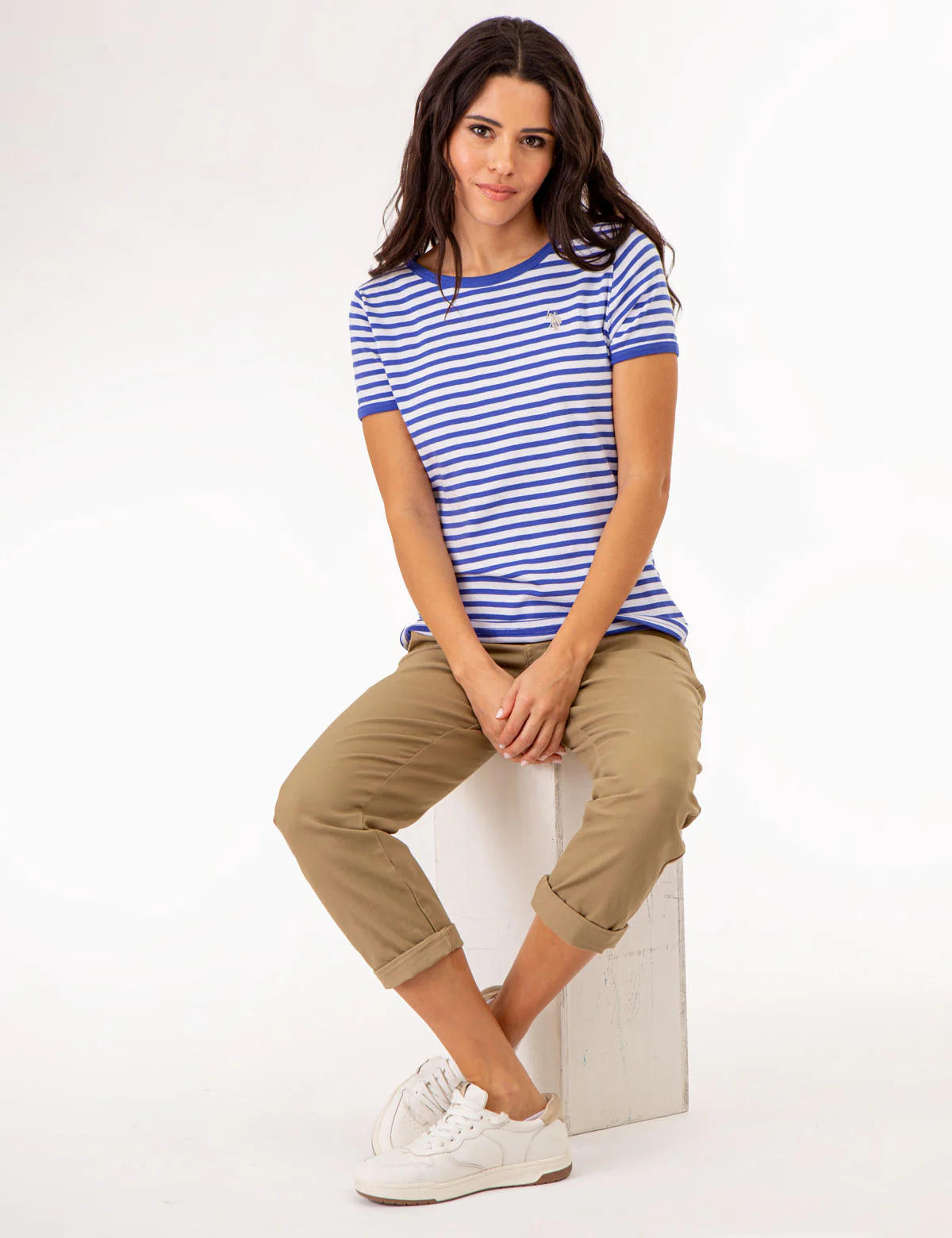 STRIPED RINGER NECK TRIM T-SHIRT - Image 2
