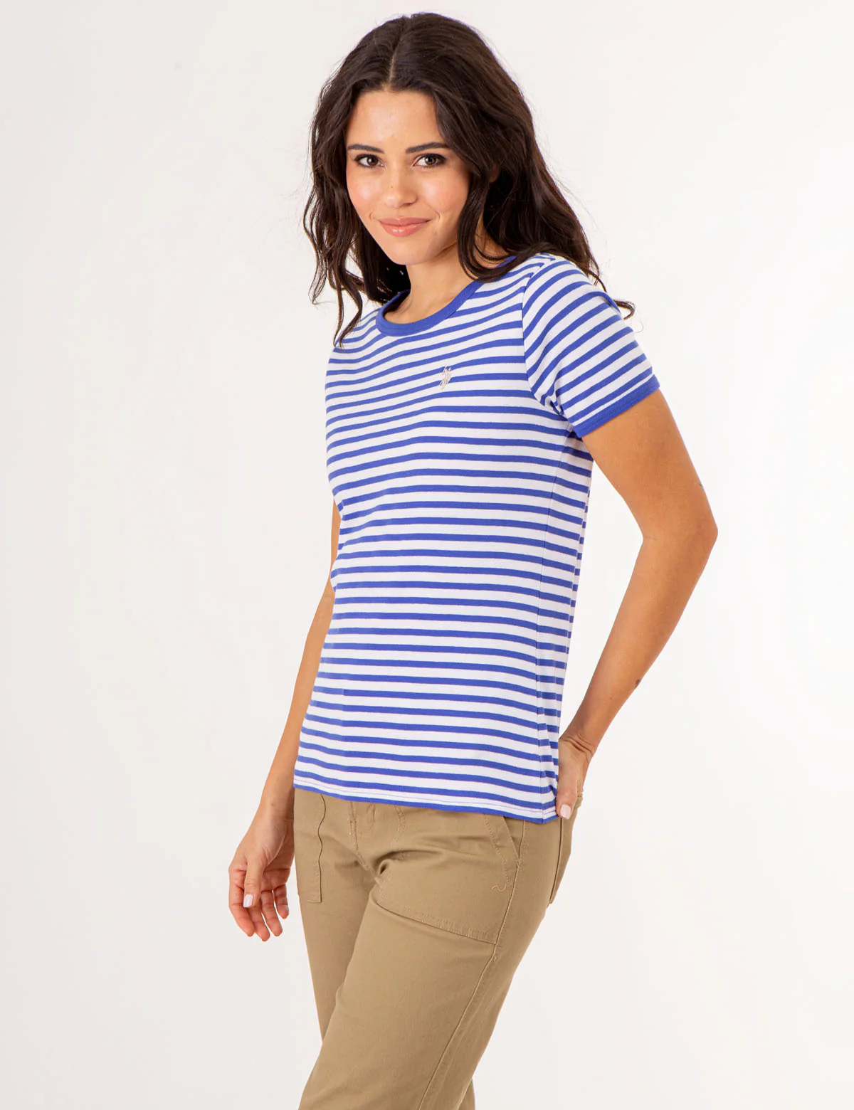 STRIPED RINGER NECK TRIM T-SHIRT - Image 3