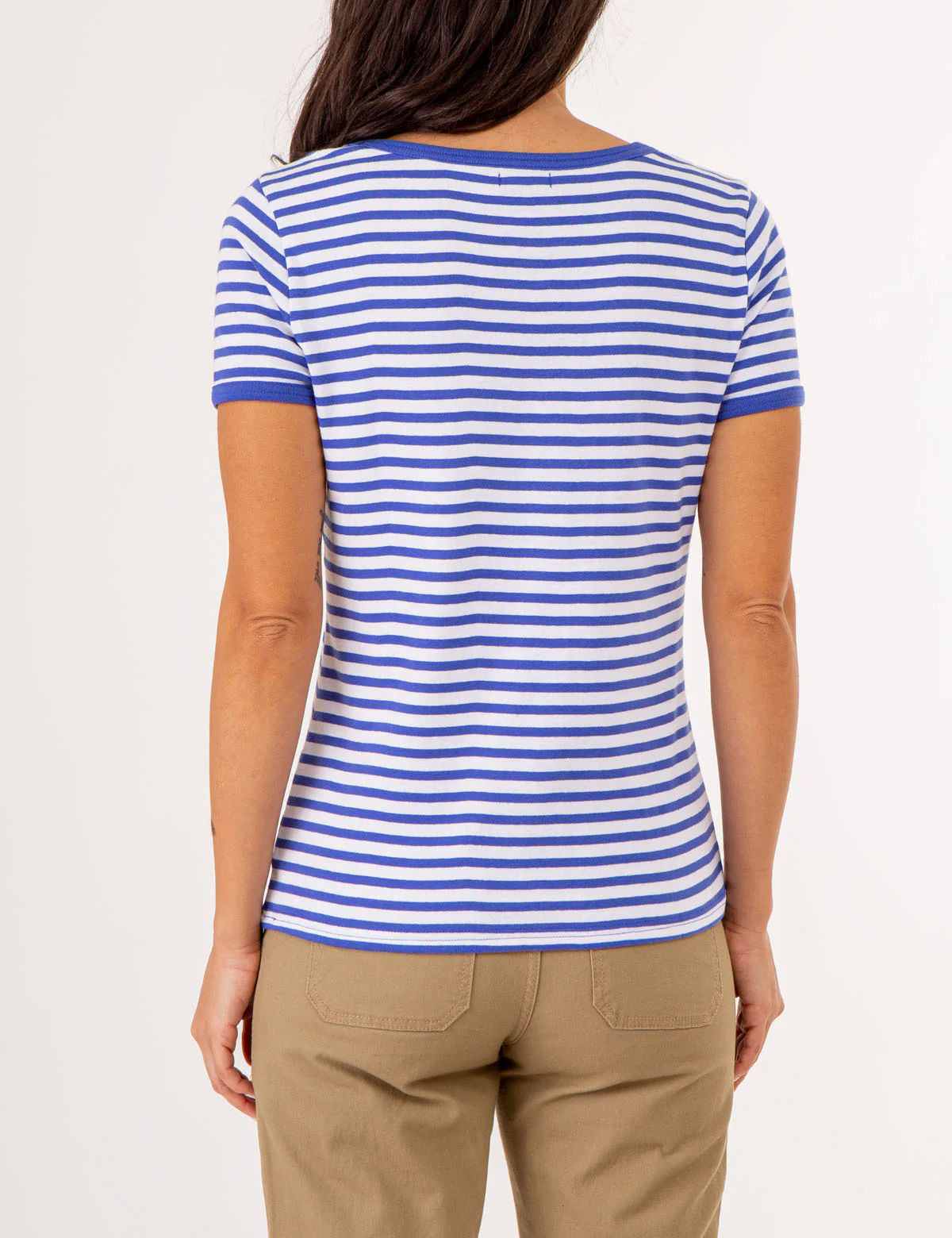STRIPED RINGER NECK TRIM T-SHIRT - Image 4