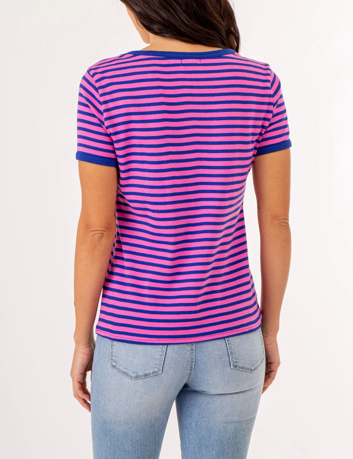 STRIPED RINGER NECK TRIM T-SHIRT - Image 8