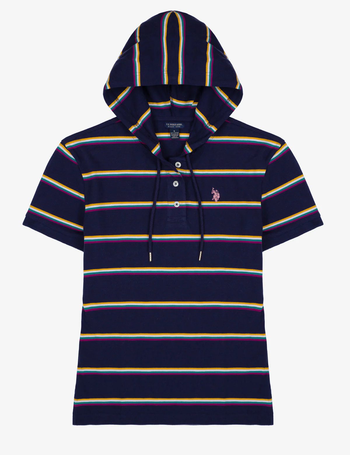 STRIPED SHORT SLEEVE HOODIE - Image 2
