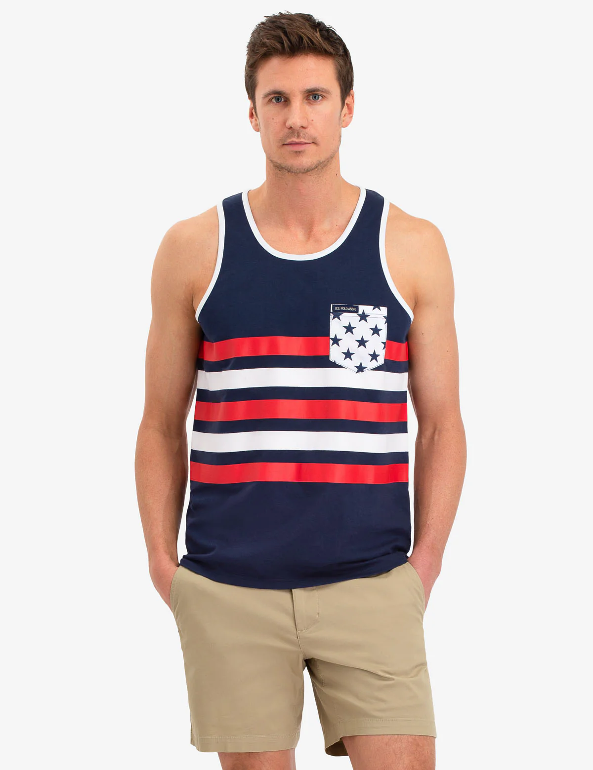 STRIPED STAR POCKET TANK