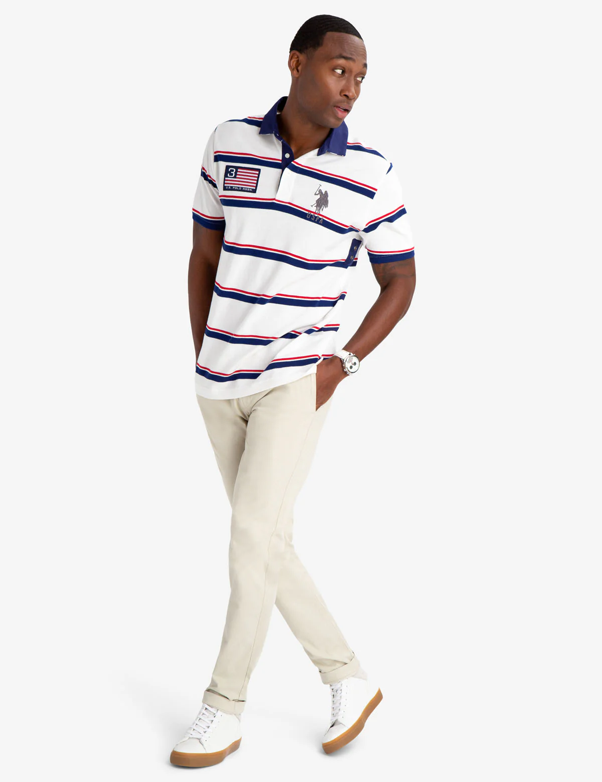 STRIPED TWILL POLO SHIRT - Image 8