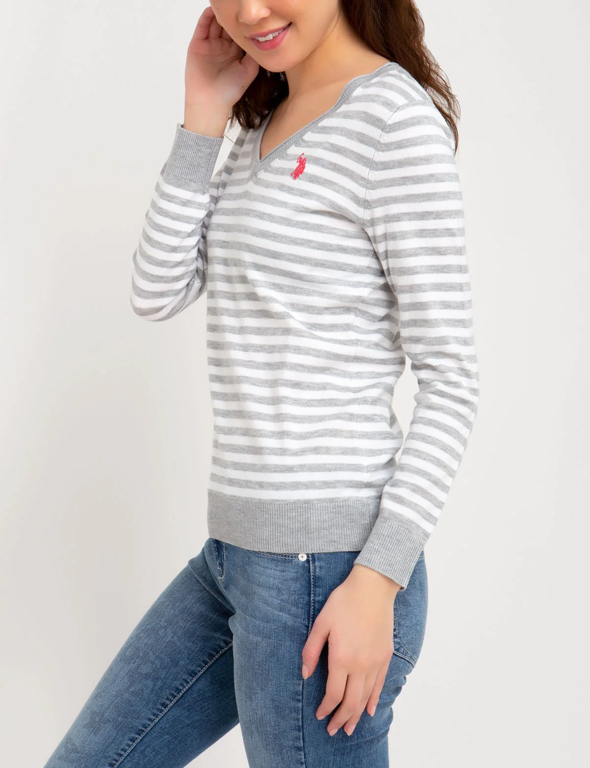 STRIPED V-NECK SWEATER - Image 4