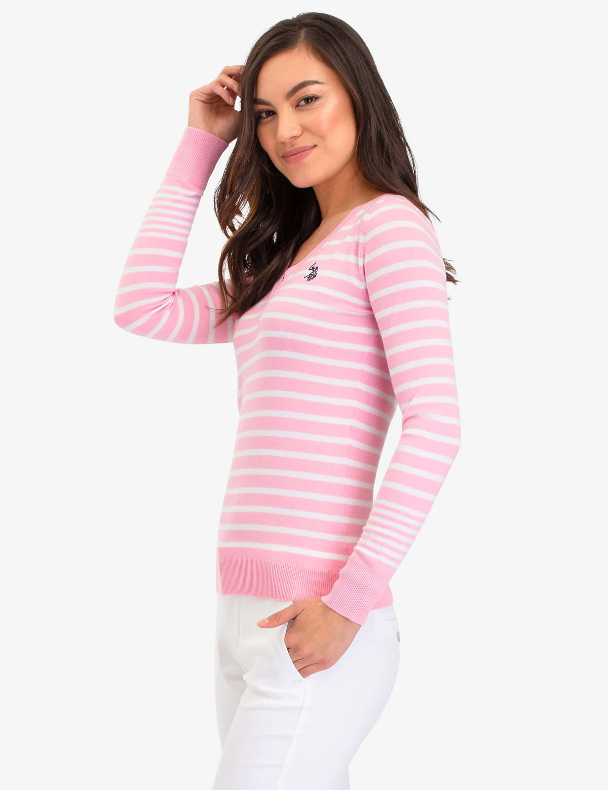 STRIPED V-NECK SWEATER - Image 6