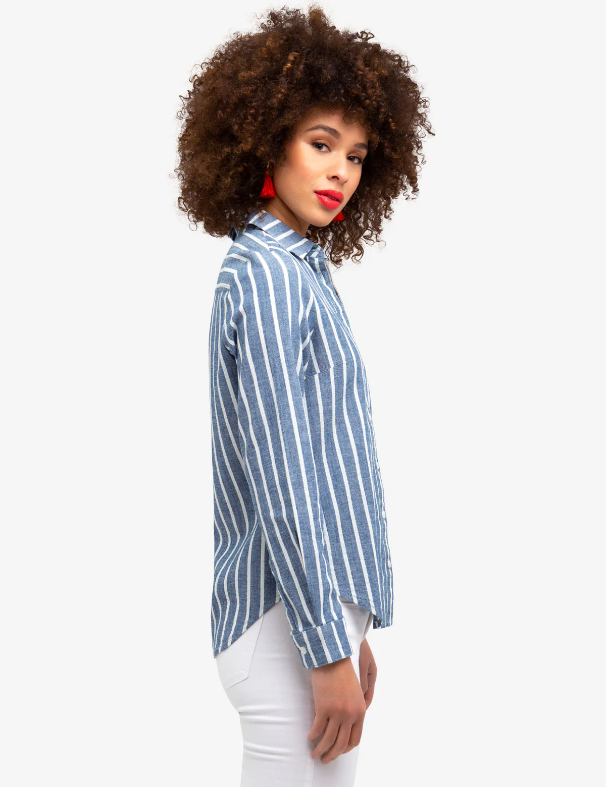 STRETCH CHAMBRAY DENIM SHIRT - Image 3