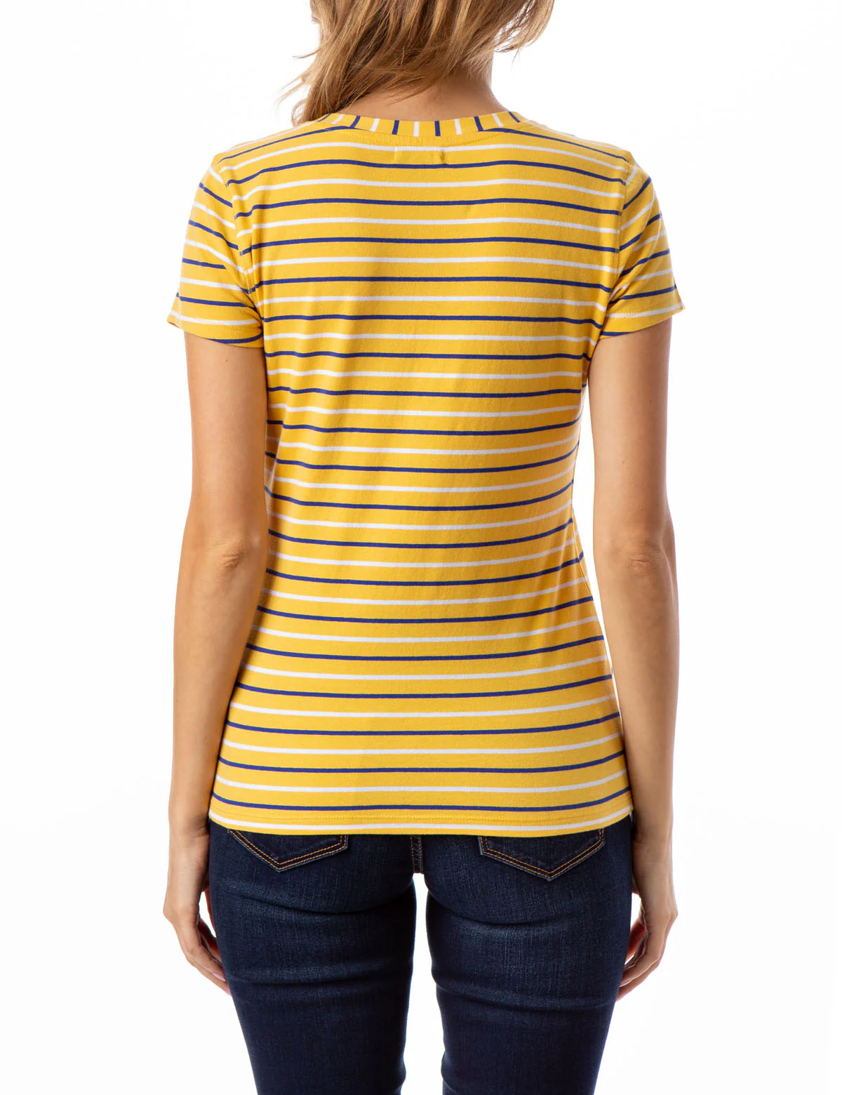 STRIPED YARN DYE V-NECK T-SHIRT - Image 12