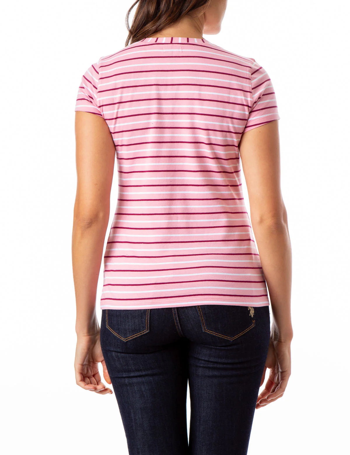 STRIPED YARN DYE V-NECK T-SHIRT - Image 2