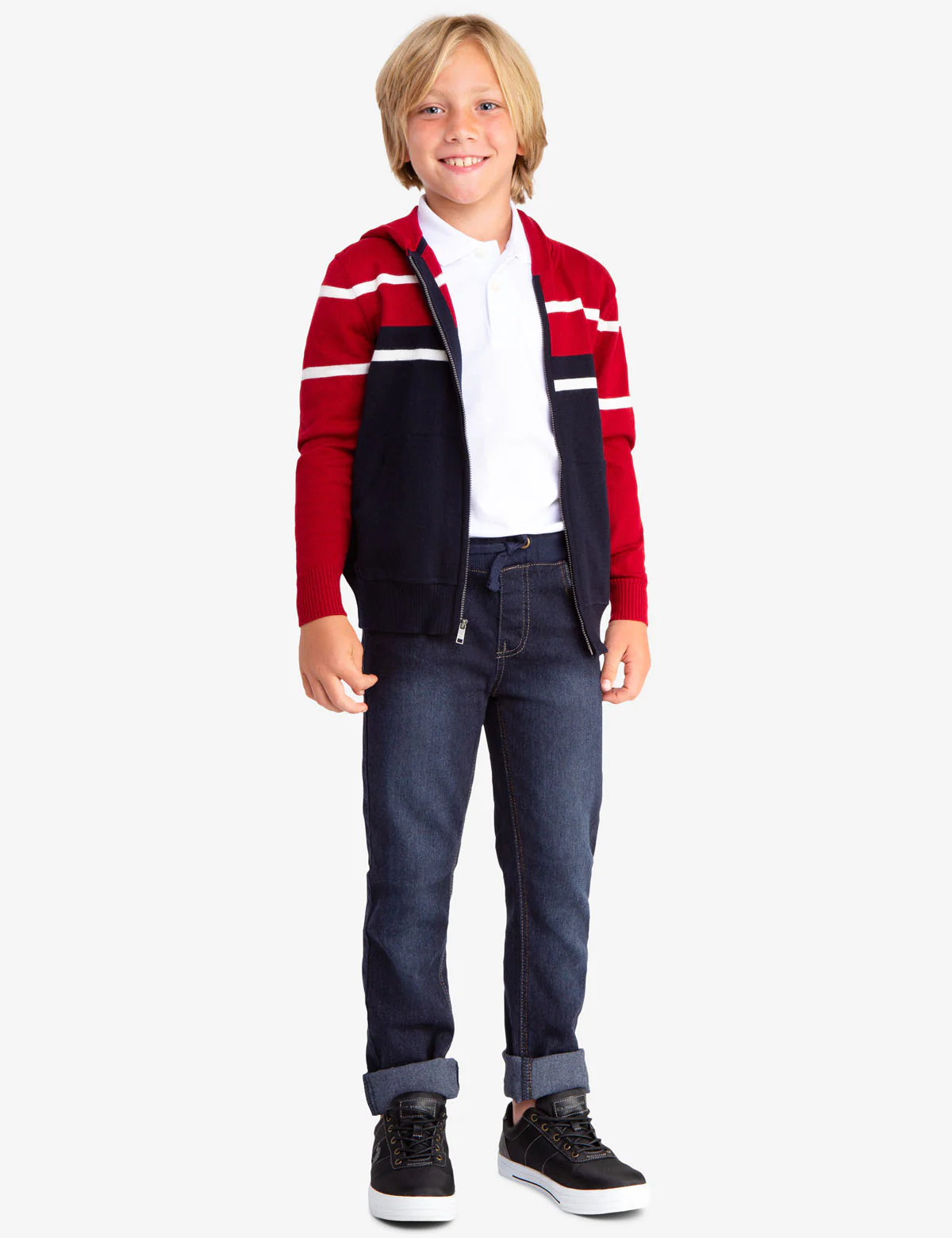 STRIPED ZIP UP HOODIE - Image 2