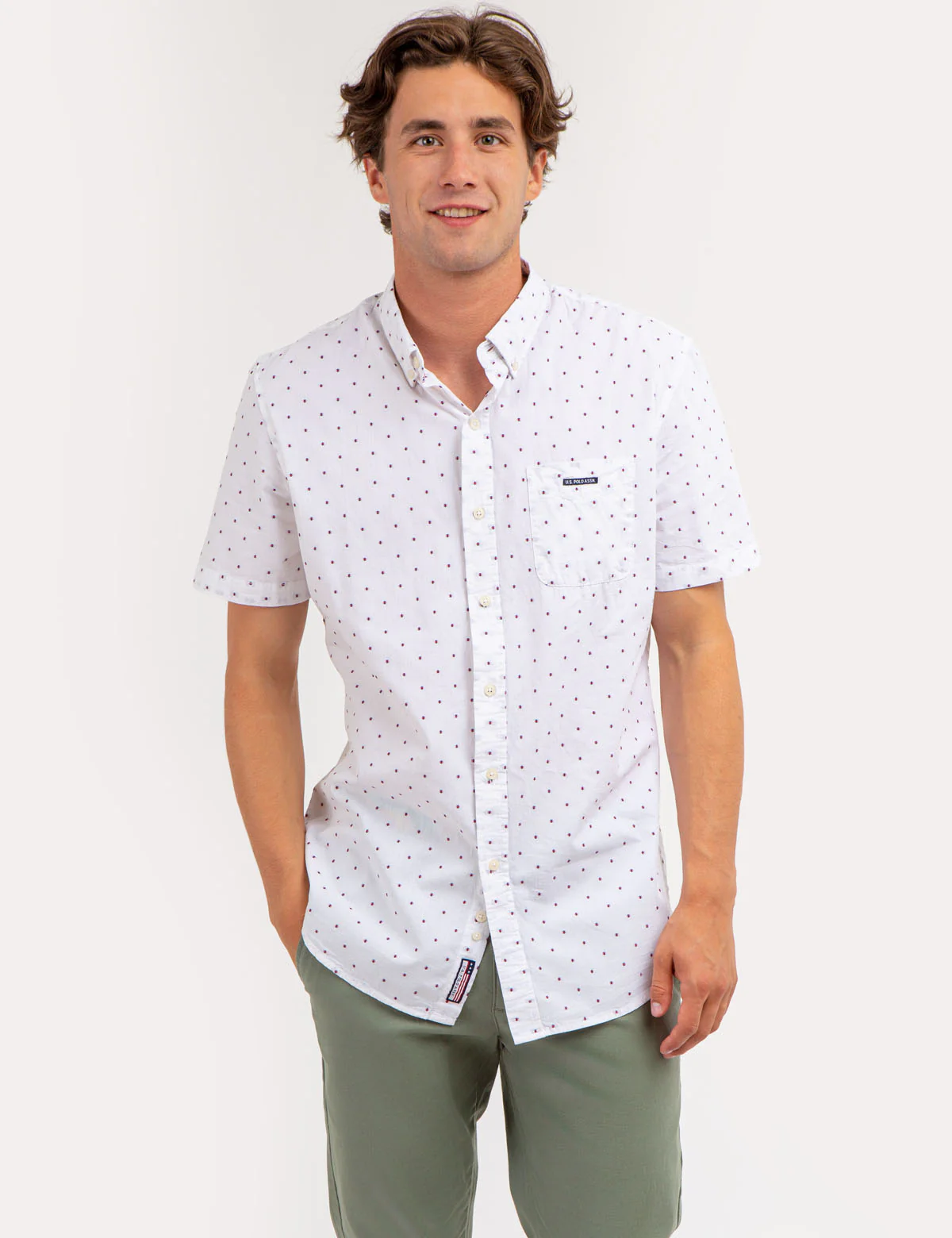 SWISS DOT POPLIN SHORT SLEEVE SHIRT - Image 4
